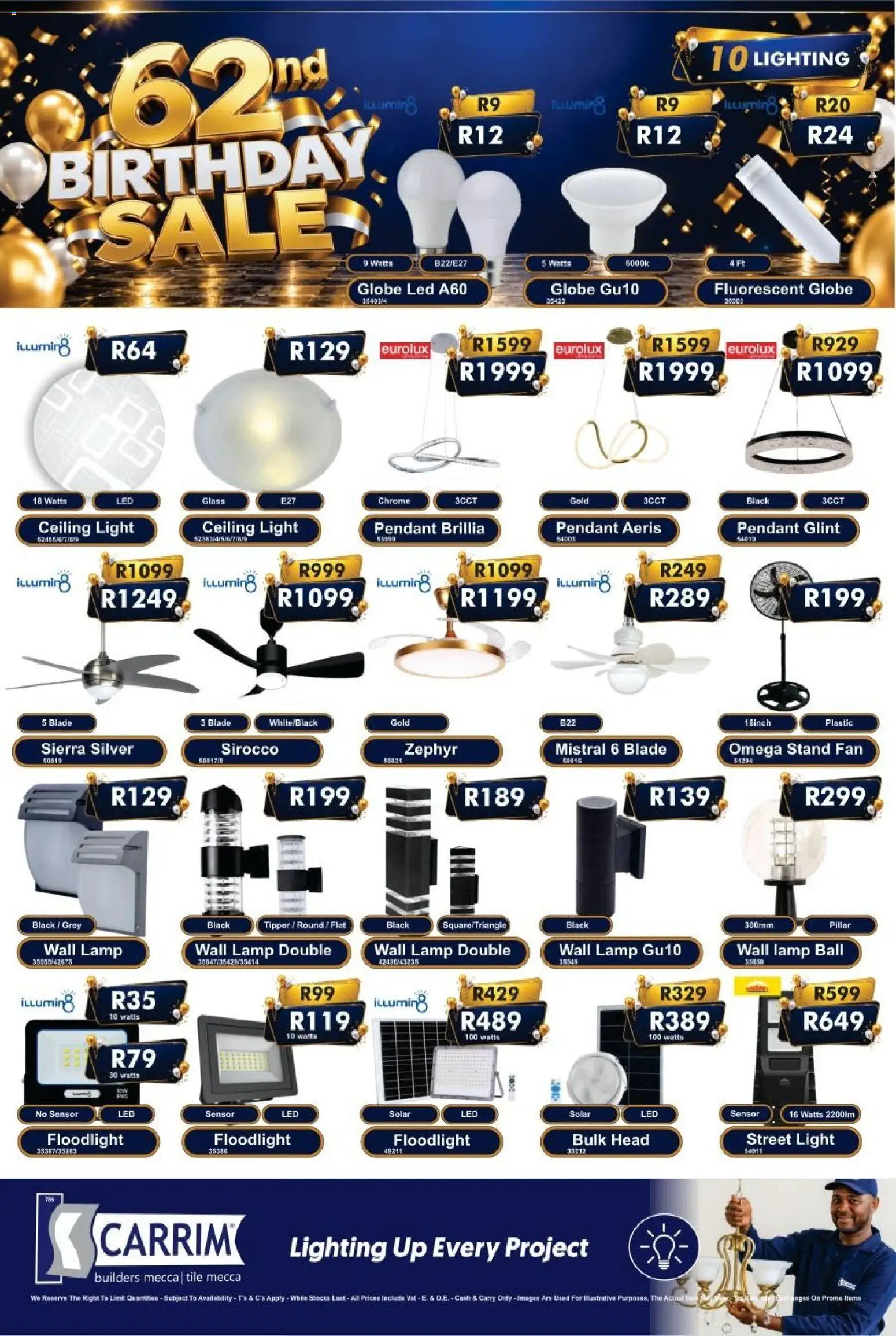 New K. Carrim catalogue – valid from 25/09/2026 | Page: 10 | Products: Globe, Fan, Lamp, Light