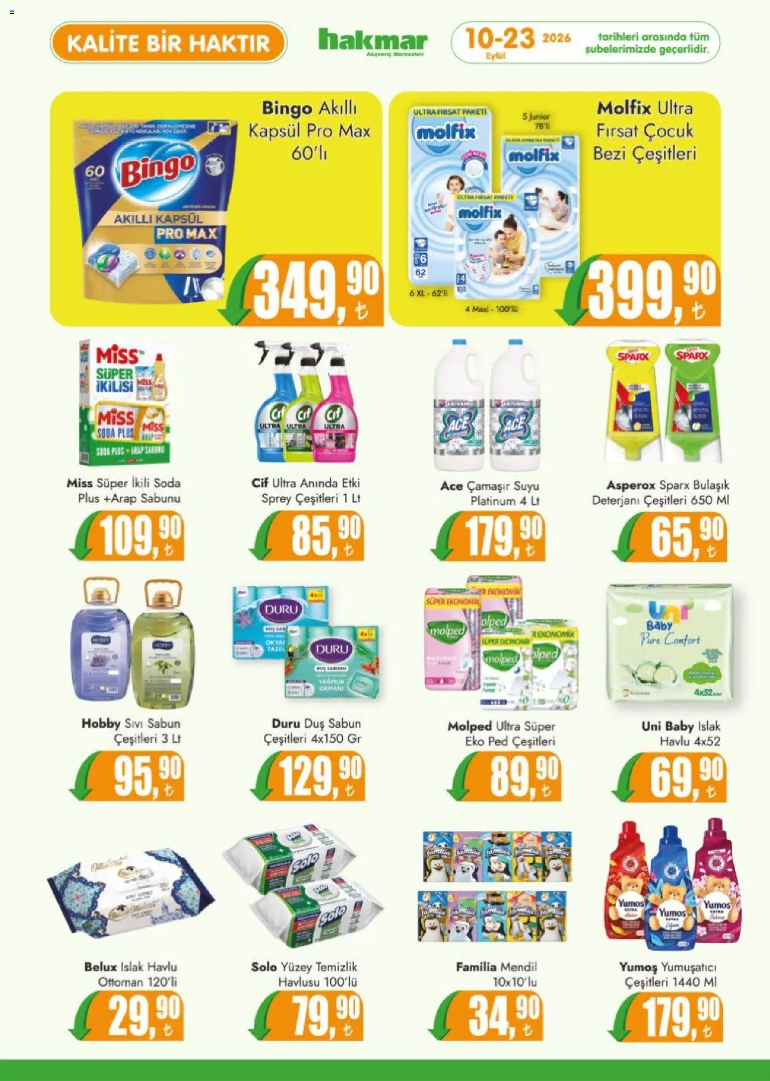 Hakmar Katalog - 10 Eylül 2026 tarihinden itibaren geçerlidir | Sayfa: 7 | Ürünler: Mendil, Sabun, Yumuşatıcı, Soda