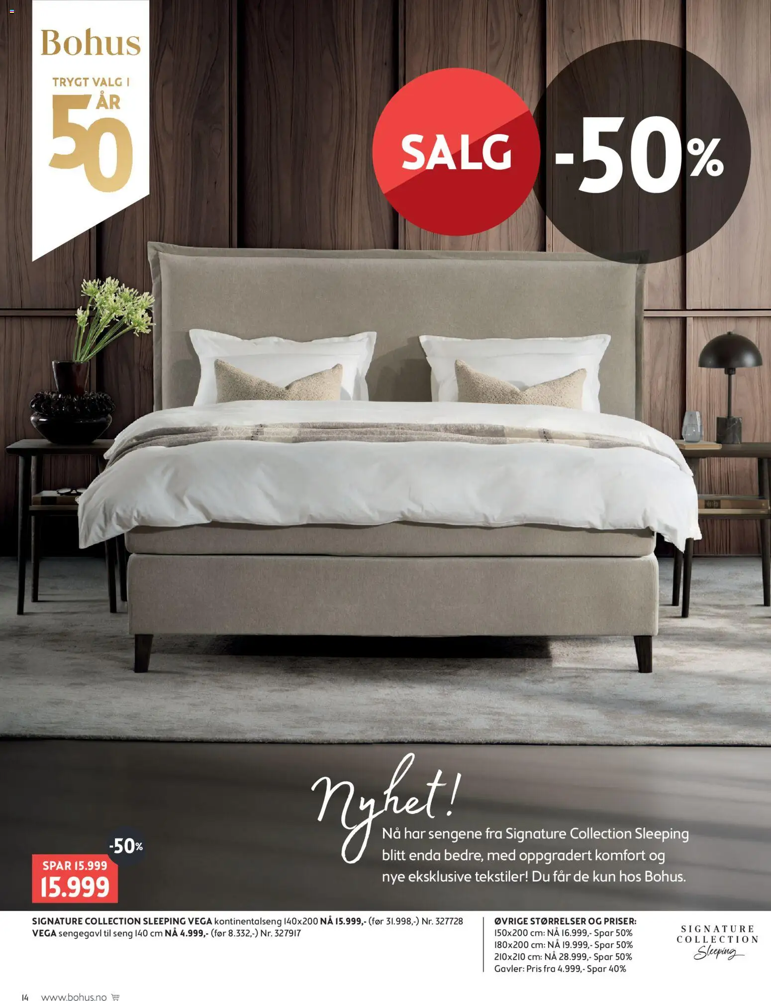 {H1} | Side: 14 | Produkter: Kontinentalseng, Seng, Sengegavl