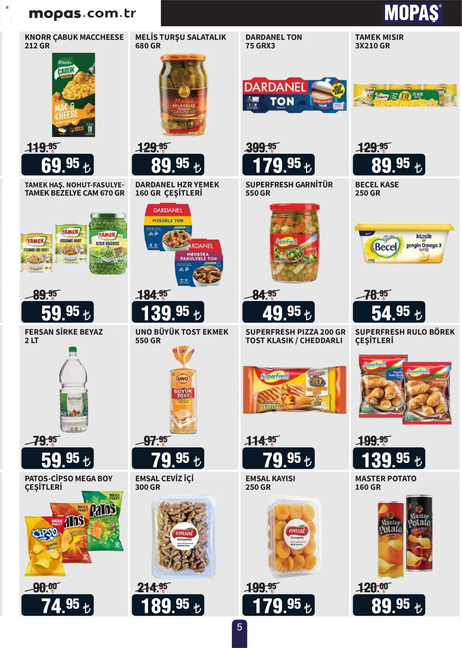 Mopaş Katalog - 10 Eylül 2026 tarihinden itibaren geçerlidir | Sayfa: 5 | Ürünler: Ekmek, Sirke, Bezelye, Ceviz