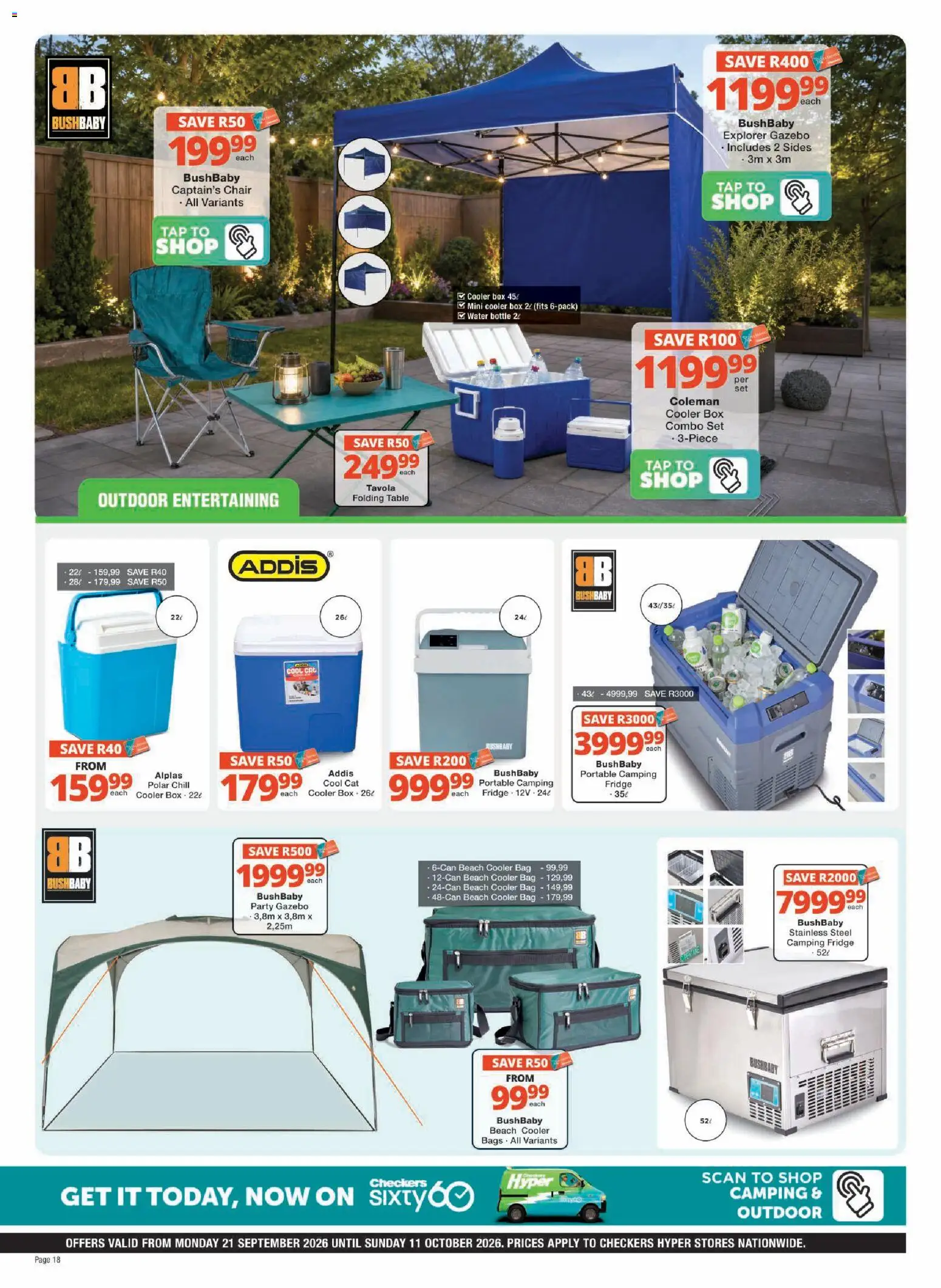 New Checkers catalogue – valid from 21/09/2026 | Page: 18 | Products: Chair, Box, Cooler, Tap