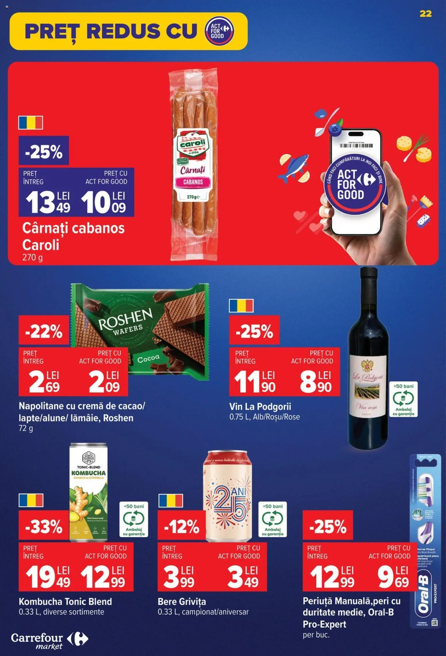 Noul catalog Carrefour – valabil de la 30.09.2026 | Pagină: 22 | Produse: Napolitane, Cabanos, Vin, Cârnați