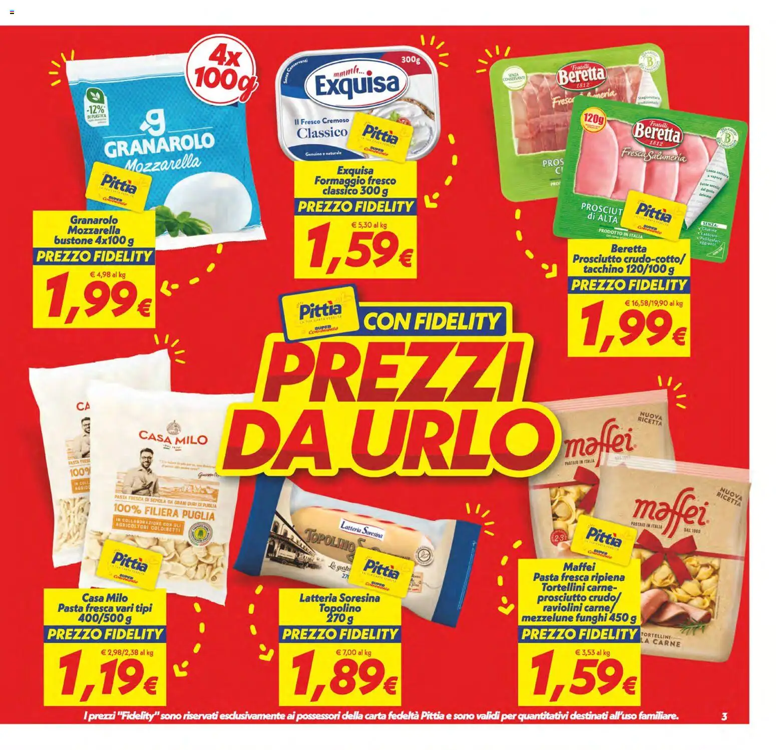 Volantino SuperConveniente del 02/10/2026 | Pagina: 3 | Prodotti: Pasta, Carne, Semola, Formaggio fresco