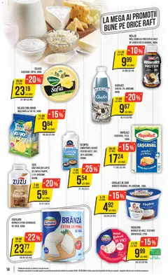 Ofertele Mega Image valabile de la 20.08.2026 | Pagină: 14 | Produse: Branza proaspata, Raft, Brânză, Cafea