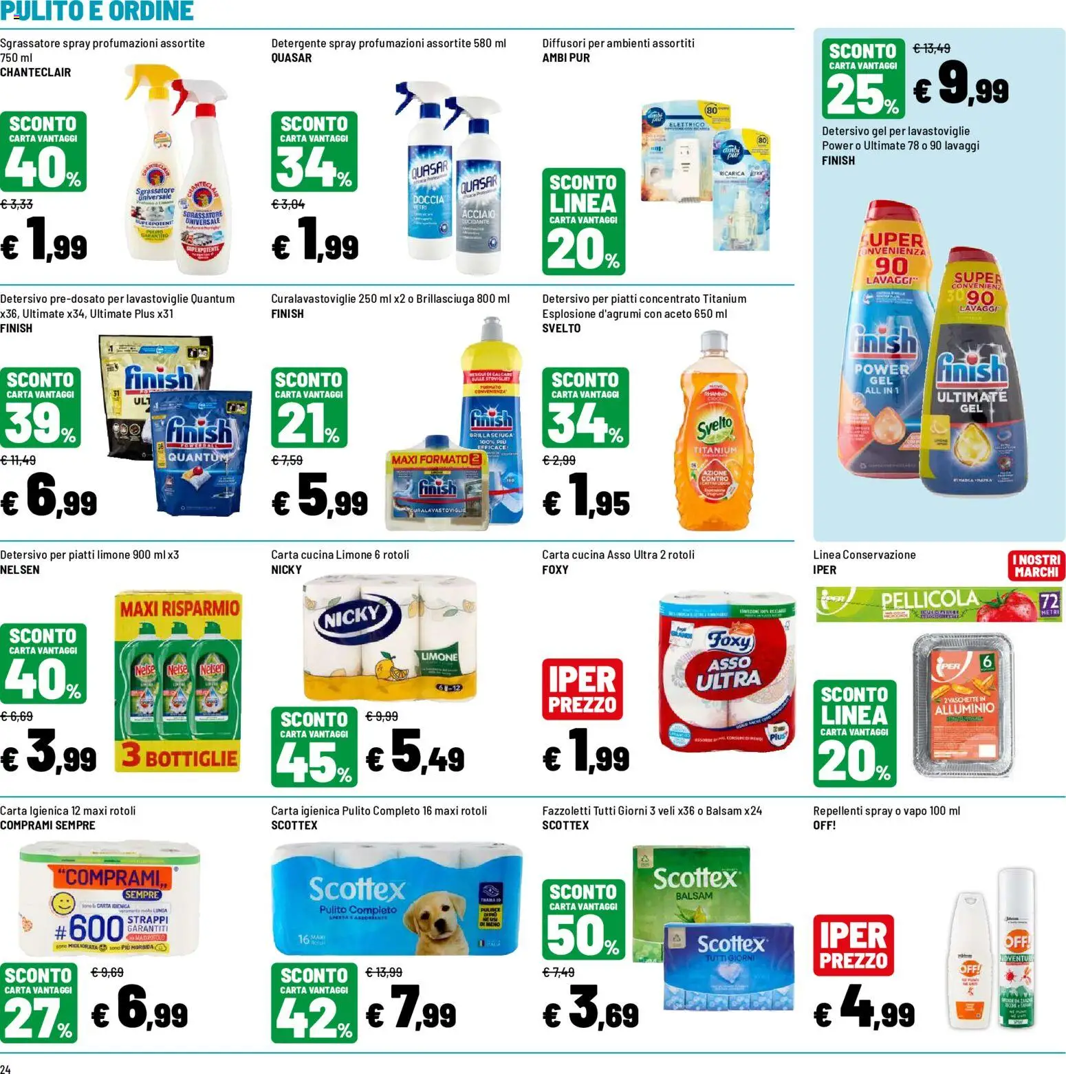 Volantino Iper del 20/07/2026 | Pagina: 24 | Prodotti: Carta igienica, Sgrassatore, Limone, Doccia