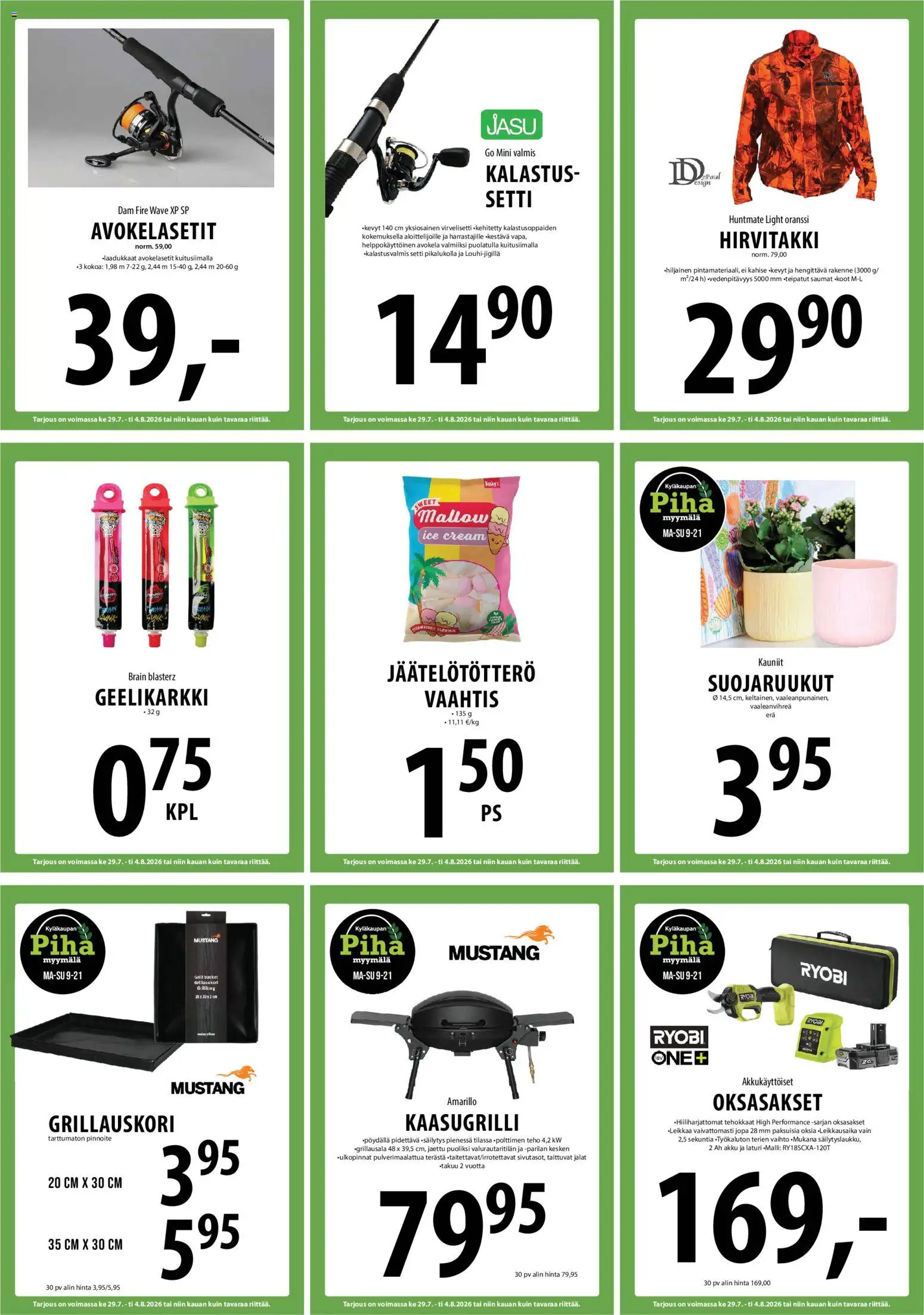 Tuuri tarjoukset – voimassa 29/07/2026 alkaen | Sivu: 26 | Tuotteet: Kaasugrilli, Oksasakset, Akku, Laturi