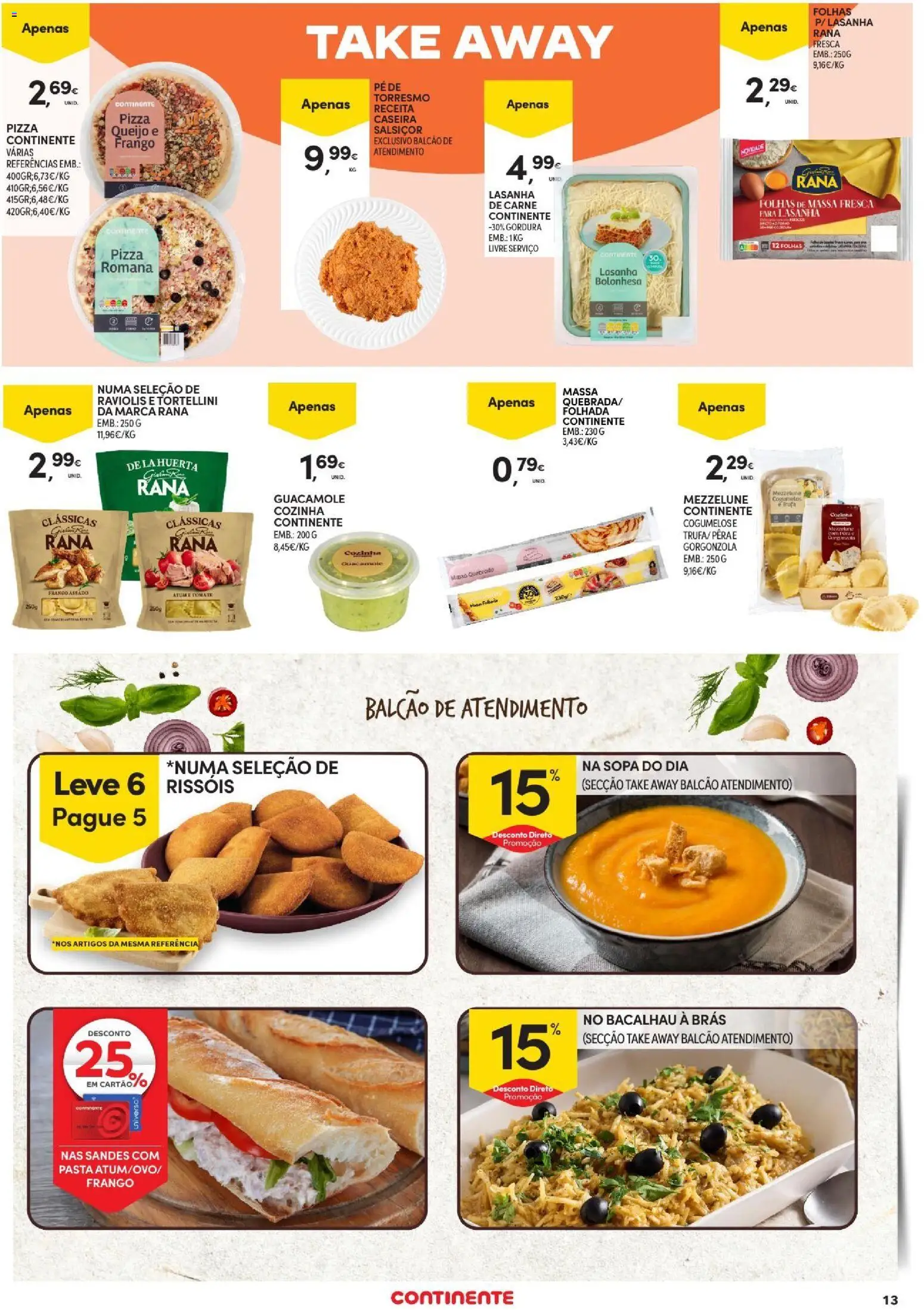 Continente folheto Açores │ válido de 29/10/2026 | Página: 13 | Produtos: Atum, Bacalhau, Sopa, Massa