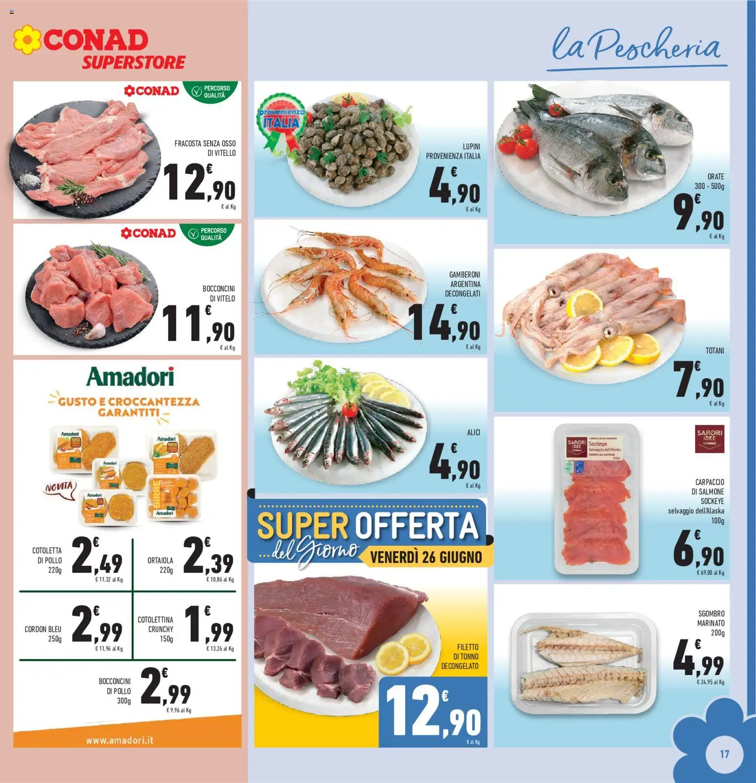 Volantino Conad del 17.06.2026 | Pagina: 17 | Prodotti: Lupini, Pollo, Tonno, Sgombro