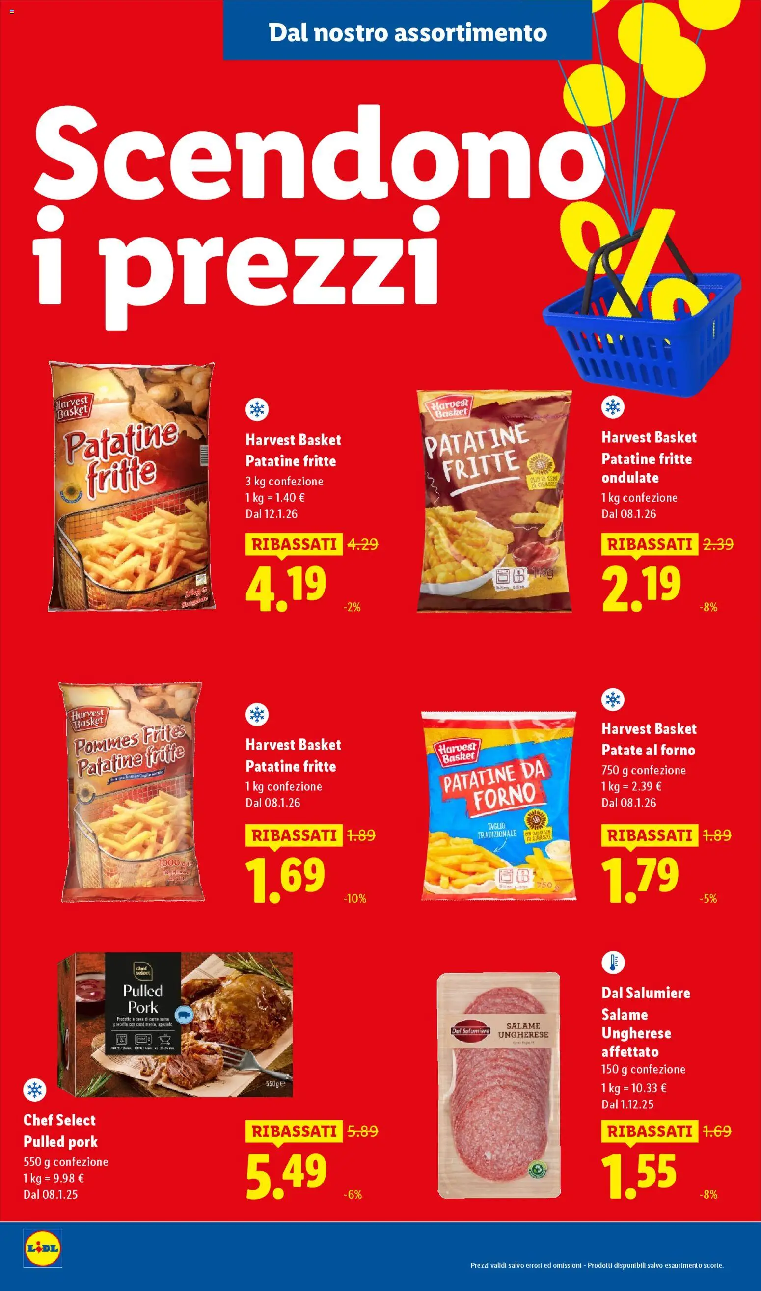 Volantino Lidl del 08.01.2026 | Pagina: 2 | Prodotti: Salame, Patatine, Patate, Forno