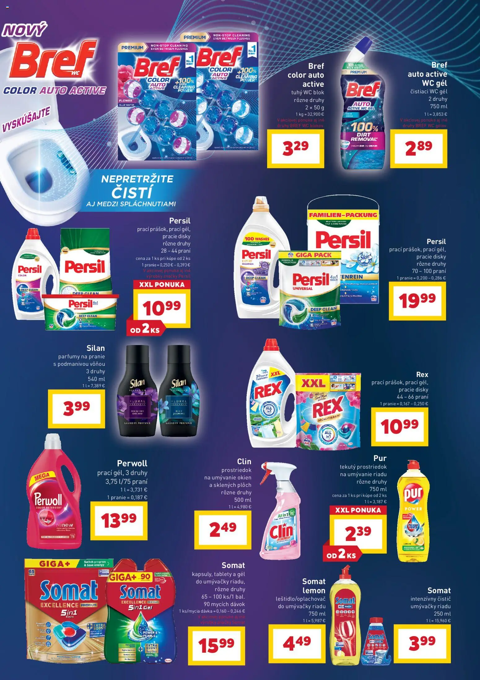 Nové Billa akcie – leták je platný od 29.07.2026 | Strana: 4 | Produkty: Persil, Perwoll, Silan, Wc blok
