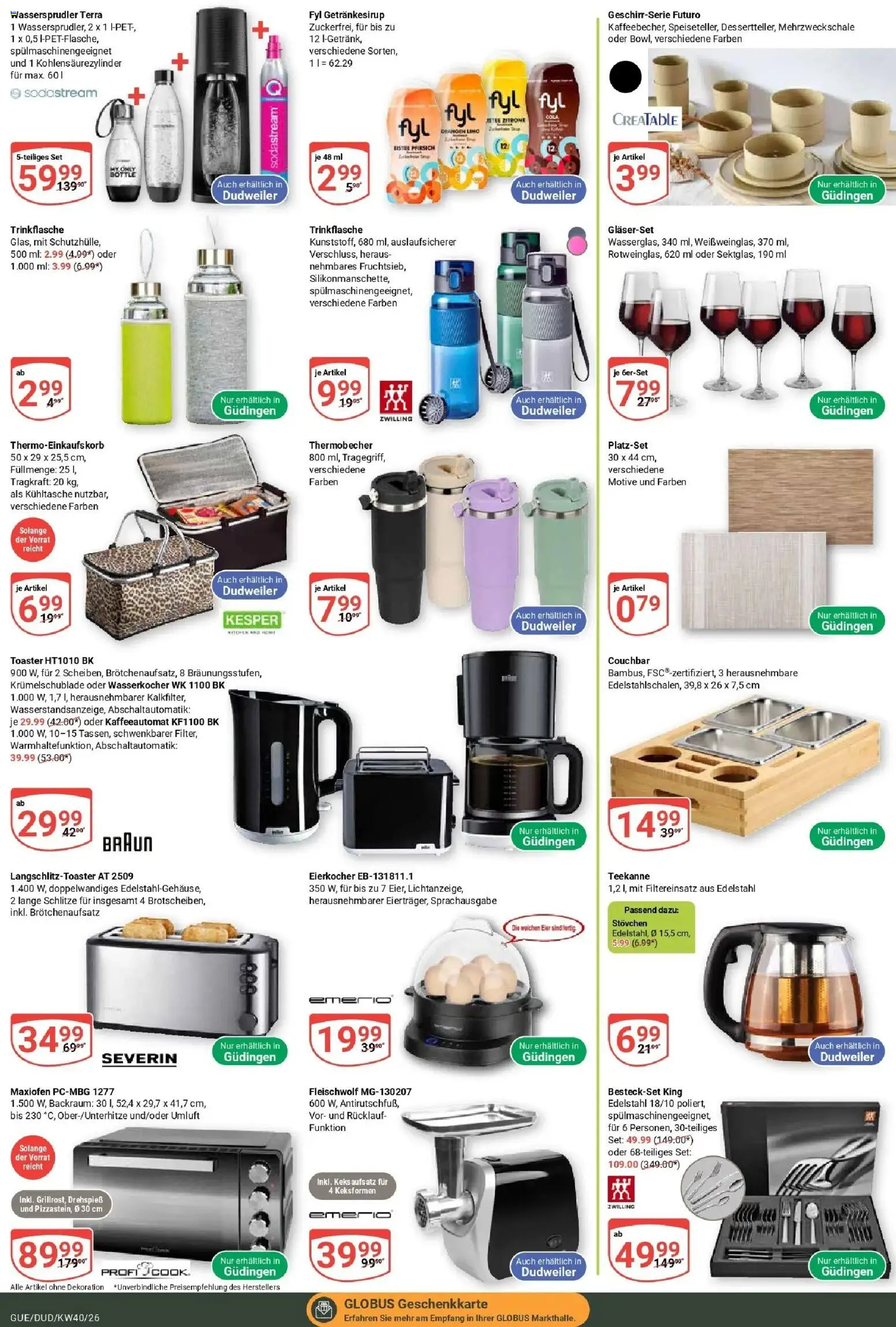 Globus Prospekt Saarbrücken-Dudweiler (ab 28.09.2026) » Angebote online | Seite: 24 | Produkte: Zitrone, Teekanne, Kühltasche, Sodastream