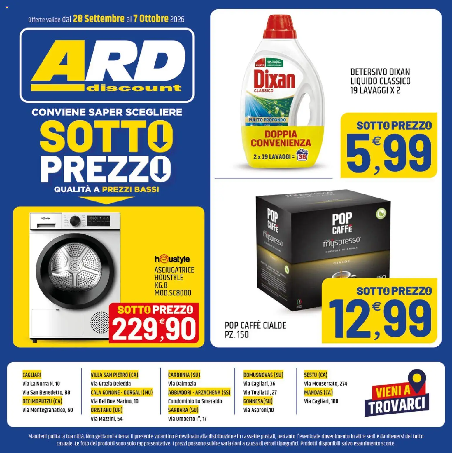 Volantino ARD Discount del 28/09/2026 | Pagina: 24 | Prodotti: Caffè, Asciugatrice, Cialde