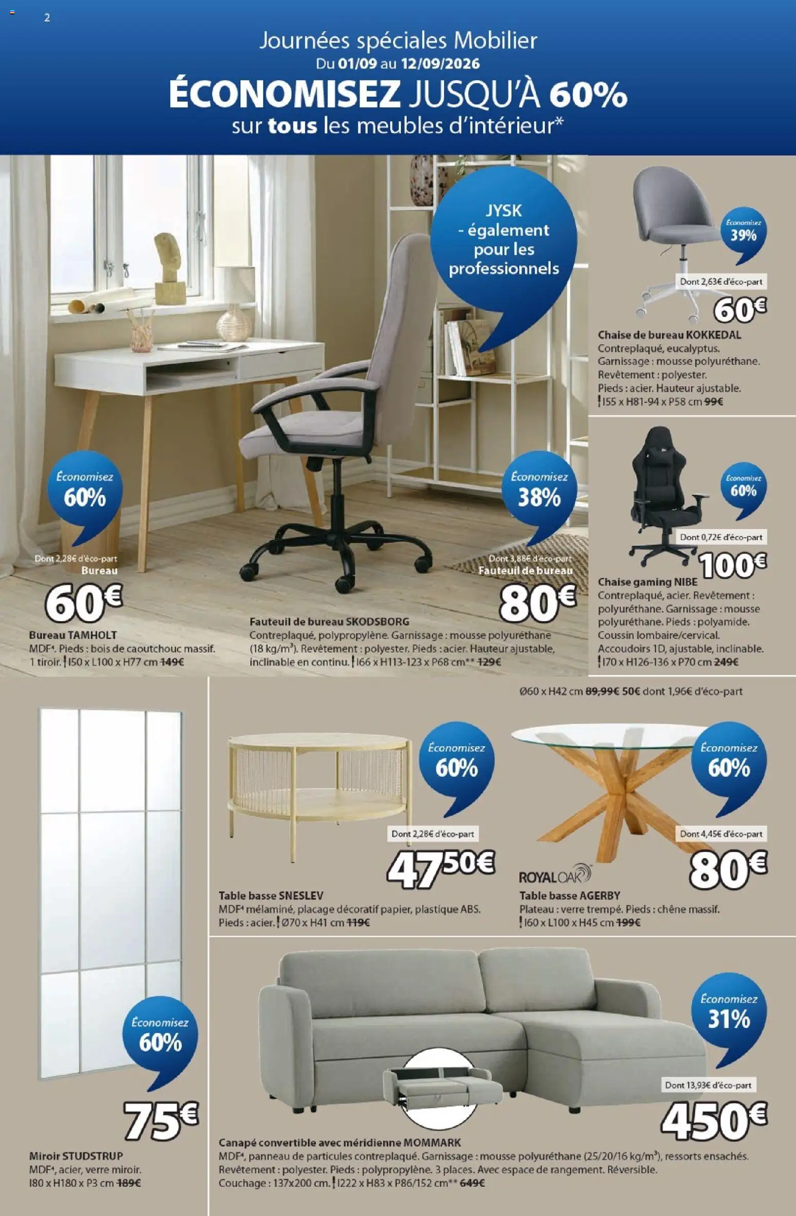 {H1} | Page: 2 | Produits: Mousse, Fauteuil, Table basse, Table