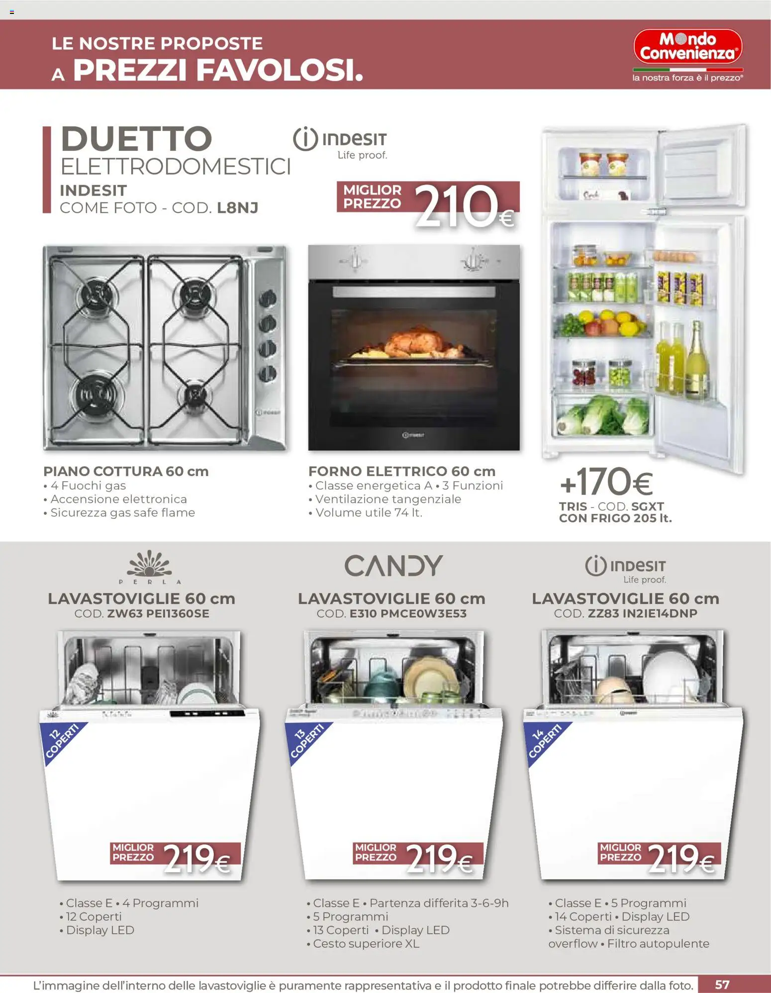 Volantino Mondo Convenienza del 01/09/2026 | Pagina: 59 | Prodotti: Piano cottura, Lavastoviglie, Forno, Forno elettrico