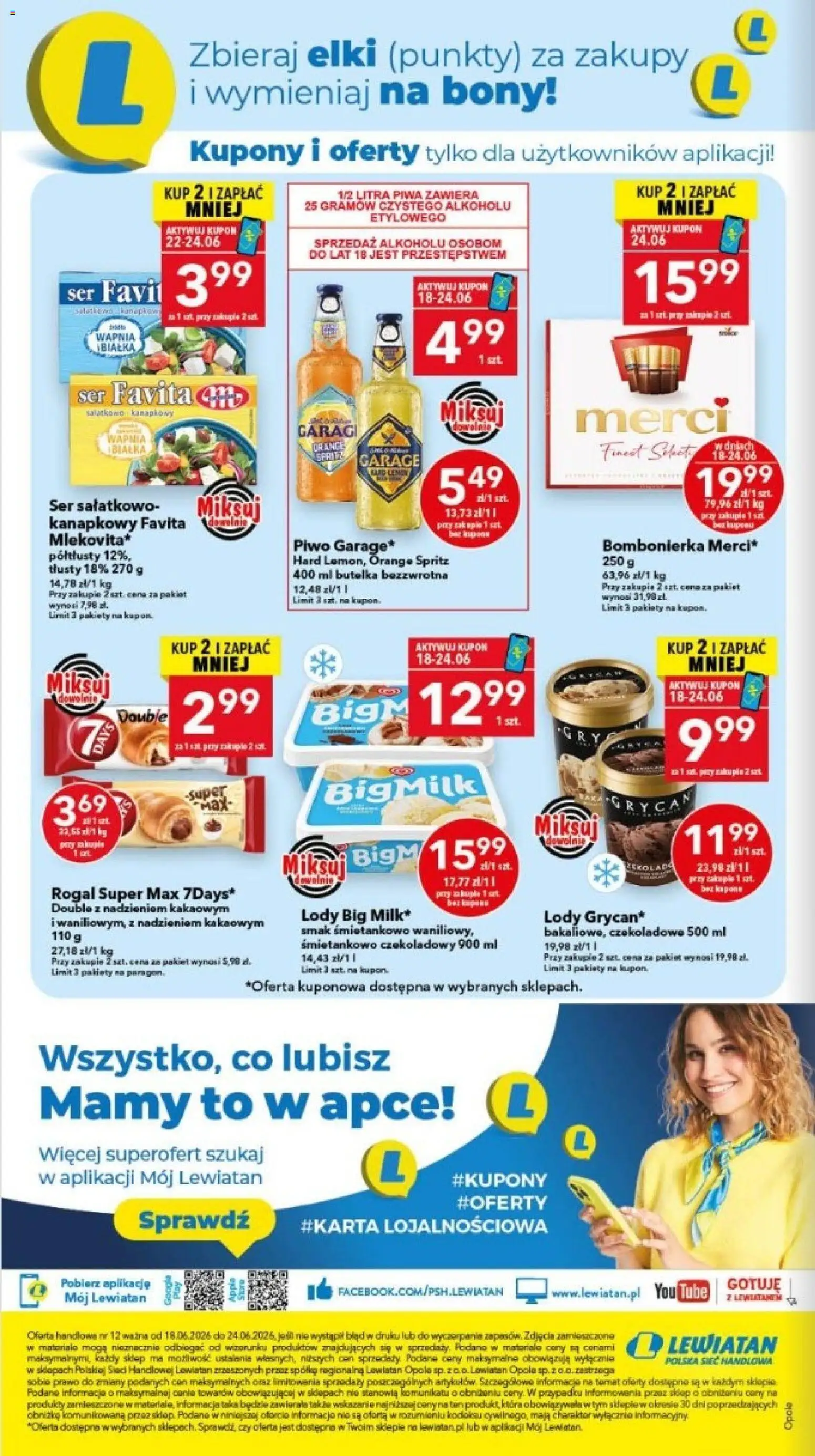 Lewiatan gazetka - Legnica od 18.06.2026 | Strona: 8 | Produkty: Bombonierka, Merci, Ser, Lody
