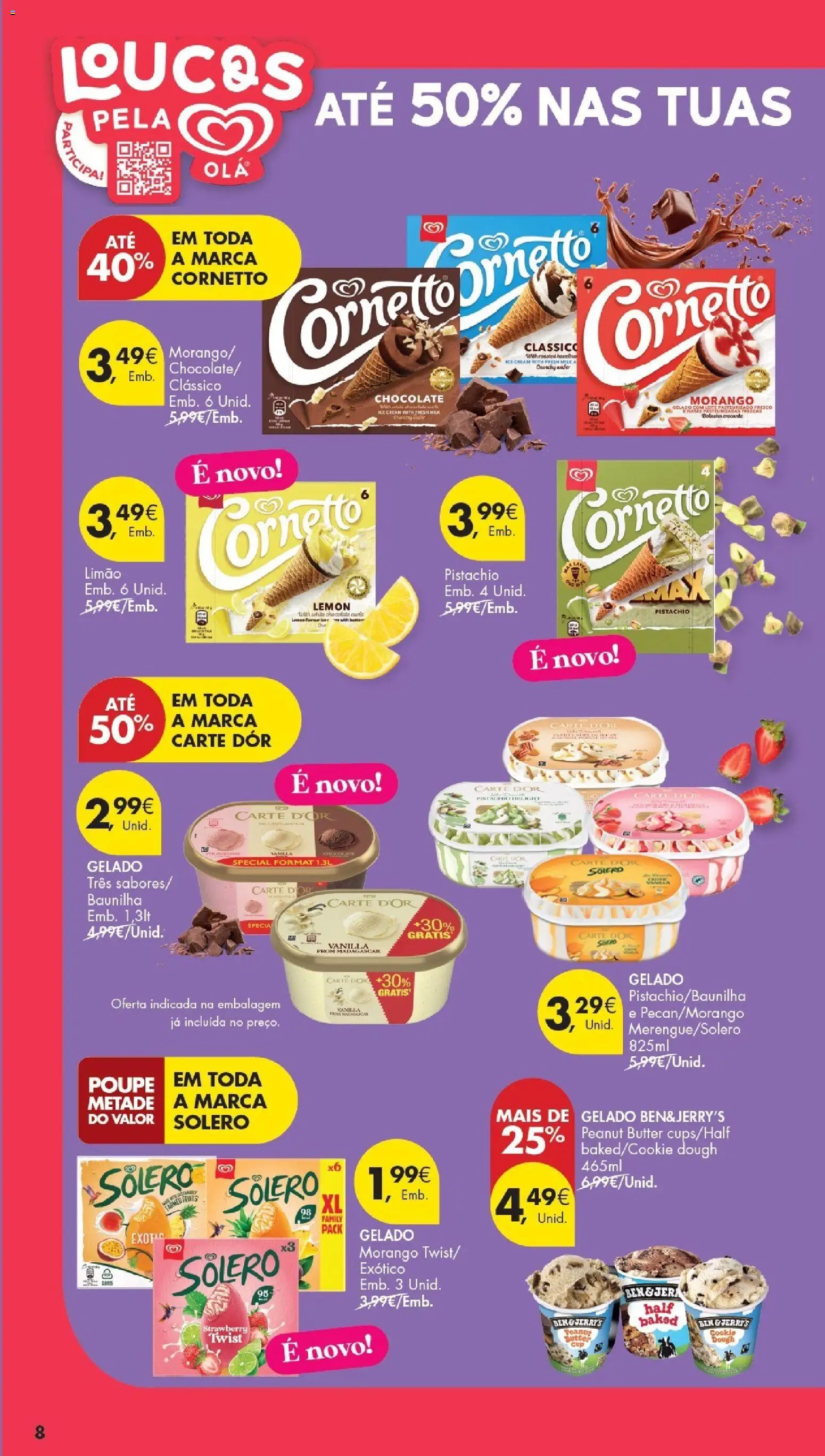 Pingo Doce Especial Gelados │ válido de 21/07/2026 | Página: 8 | Produtos: Gelado, Chocolate, Natas