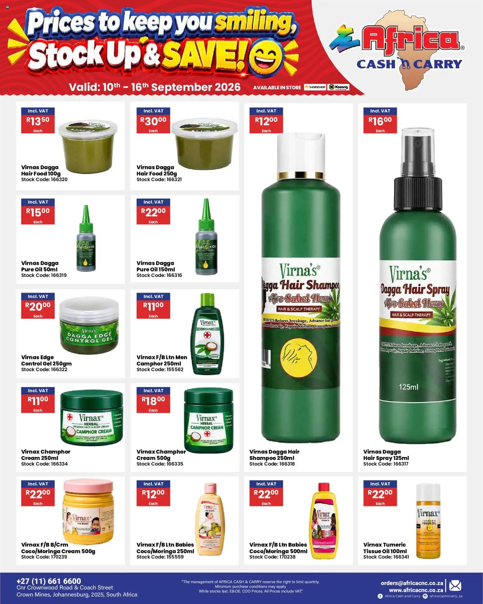 New Africa Cash & Carry catalogue – valid from 10/09/2026 | Page: 66 | Products: Oil, Hair spray, Cream, Body cream