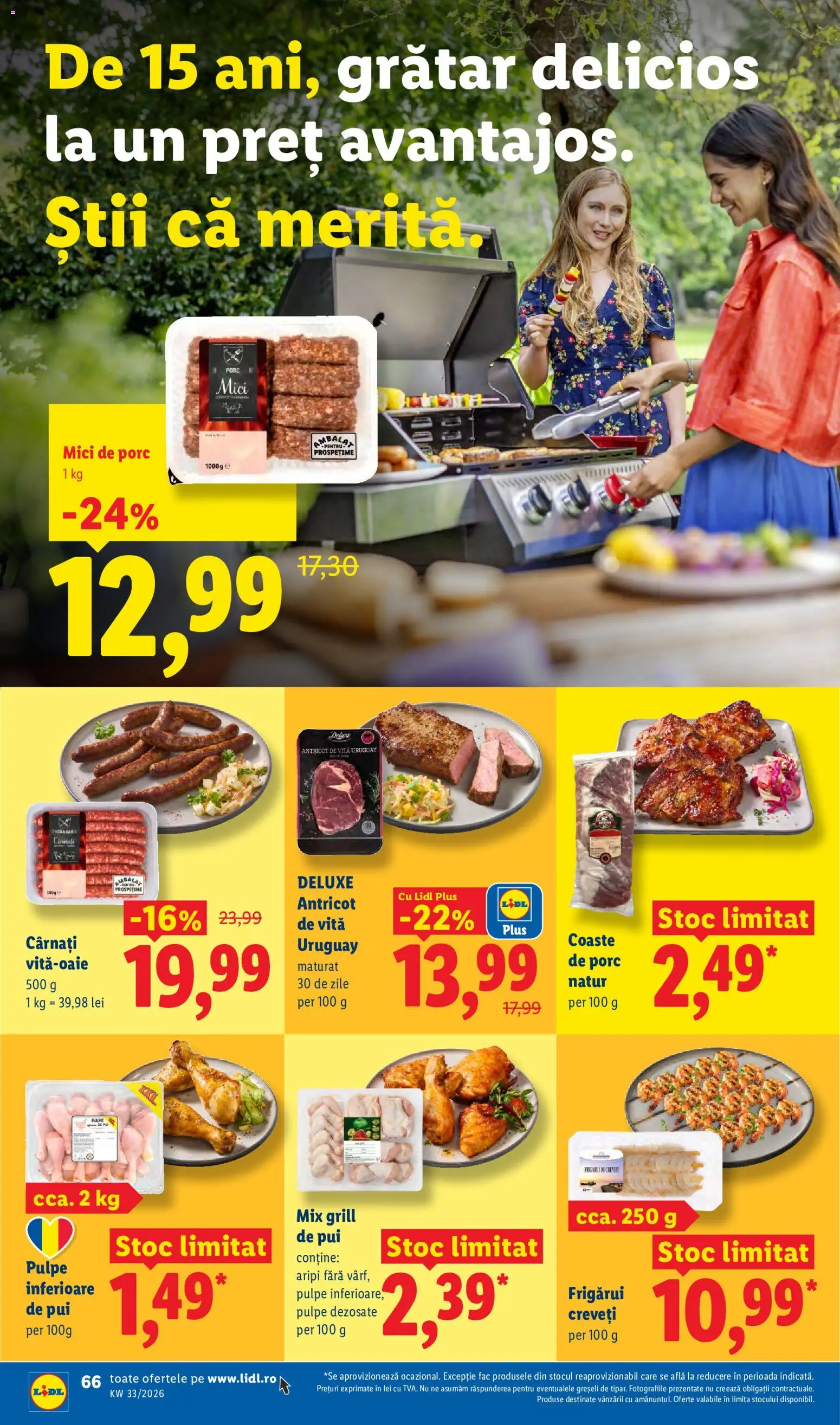 Noul catalog Lidl – valabil de la 10.08.2026 | Pagină: 66 | Produse: Grătar, Pui, Deluxe, Cârnați