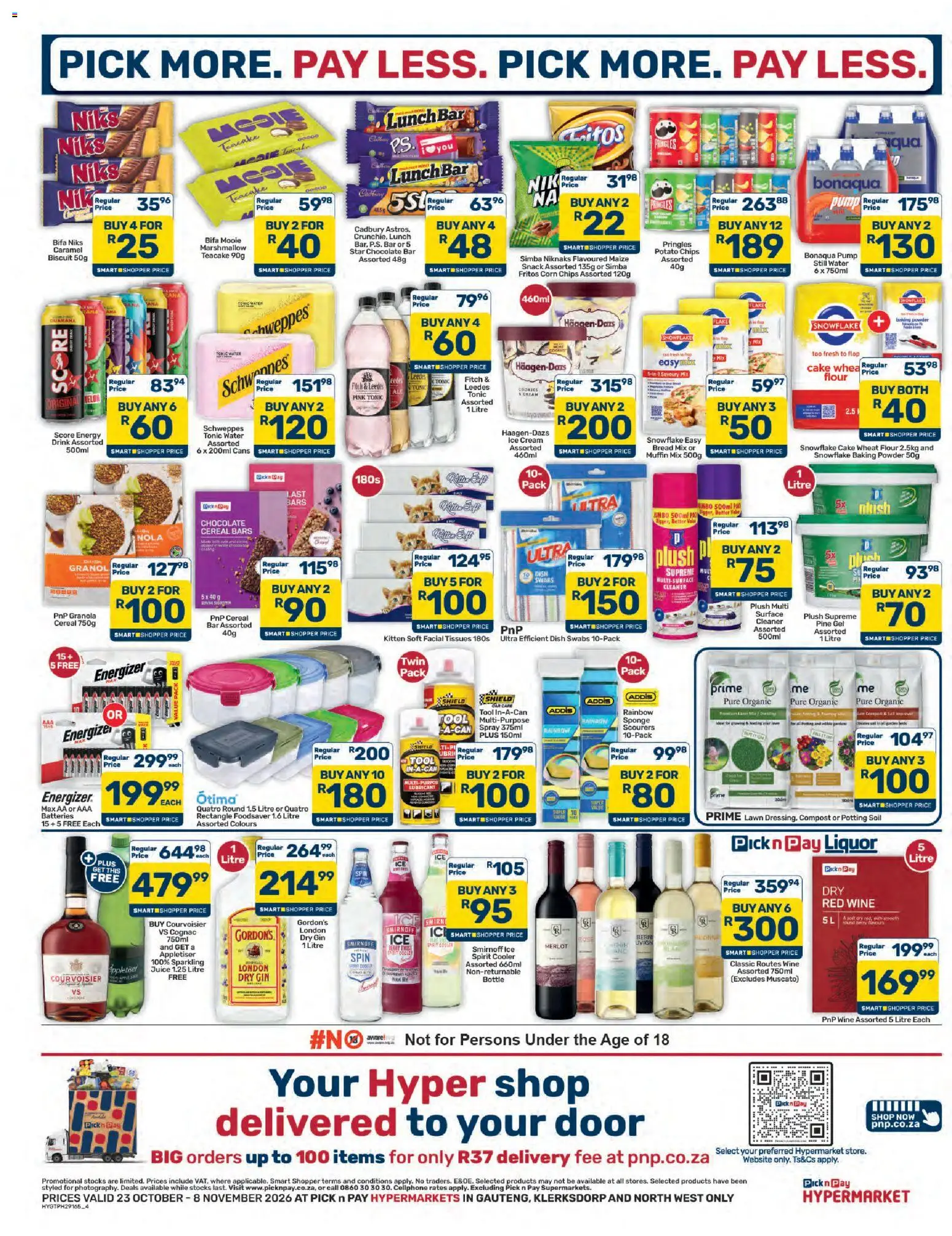 New Pick n Pay catalogue – valid from 23/10/2026 | Page: 4 | Products: Cake, Corn, Flour, Cookies