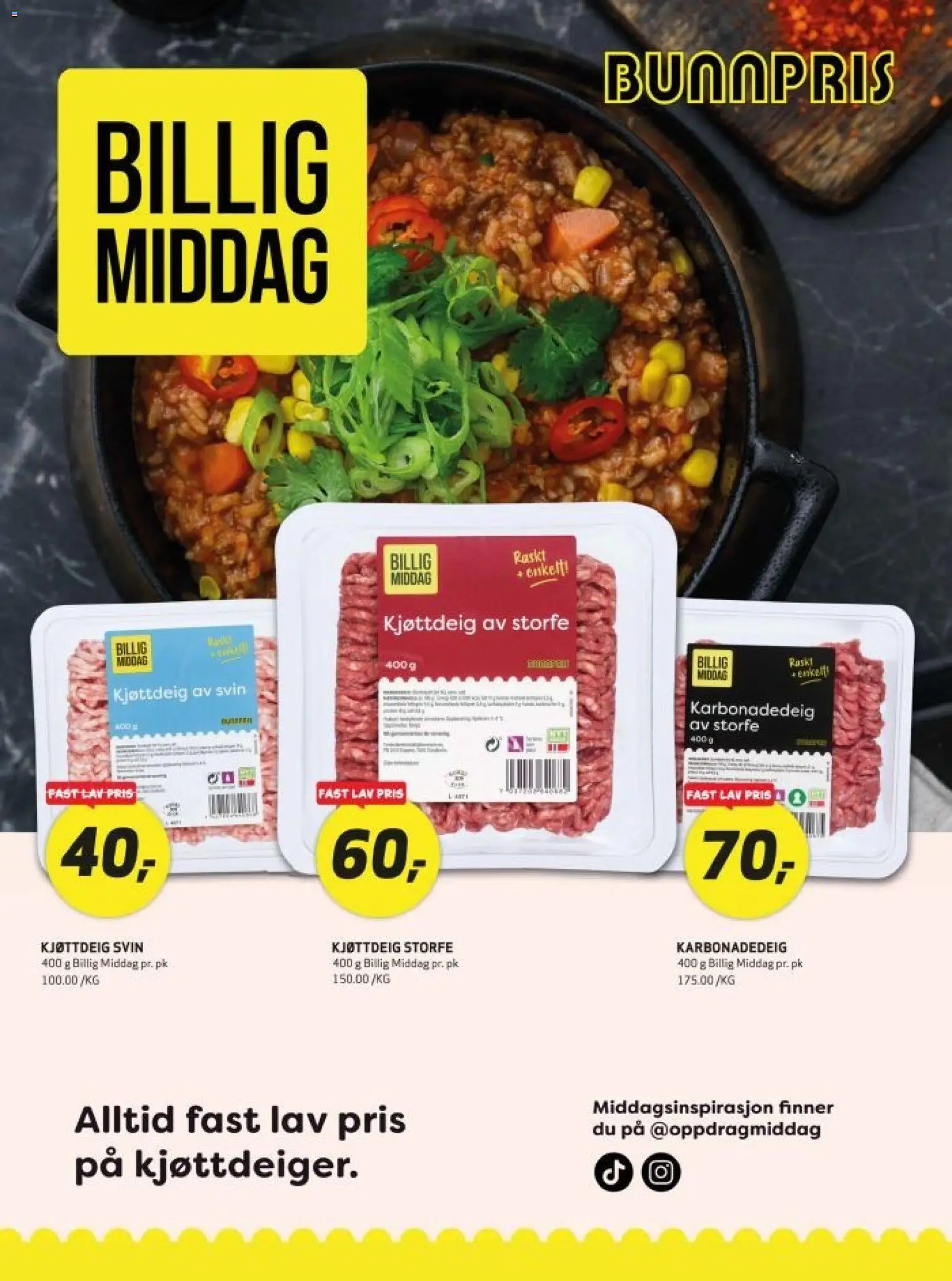 {H1} | Side: 4 | Produkter: Svin, Karbonadedeig, Kjøttdeig
