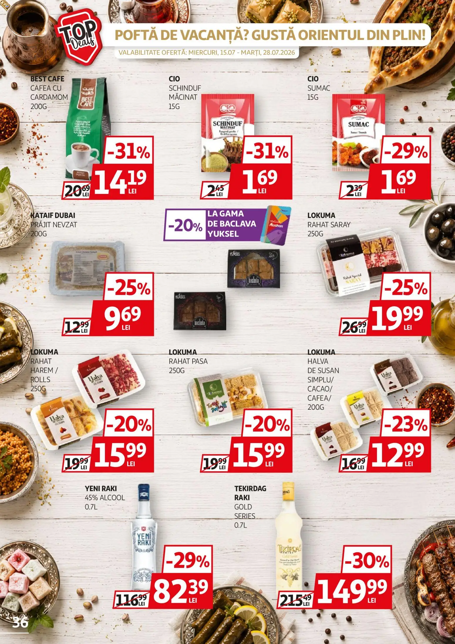 Noul catalog Auchan – valabil de la 15.07.2026 | Pagină: 36 | Produse: Halva, Best, Cafea
