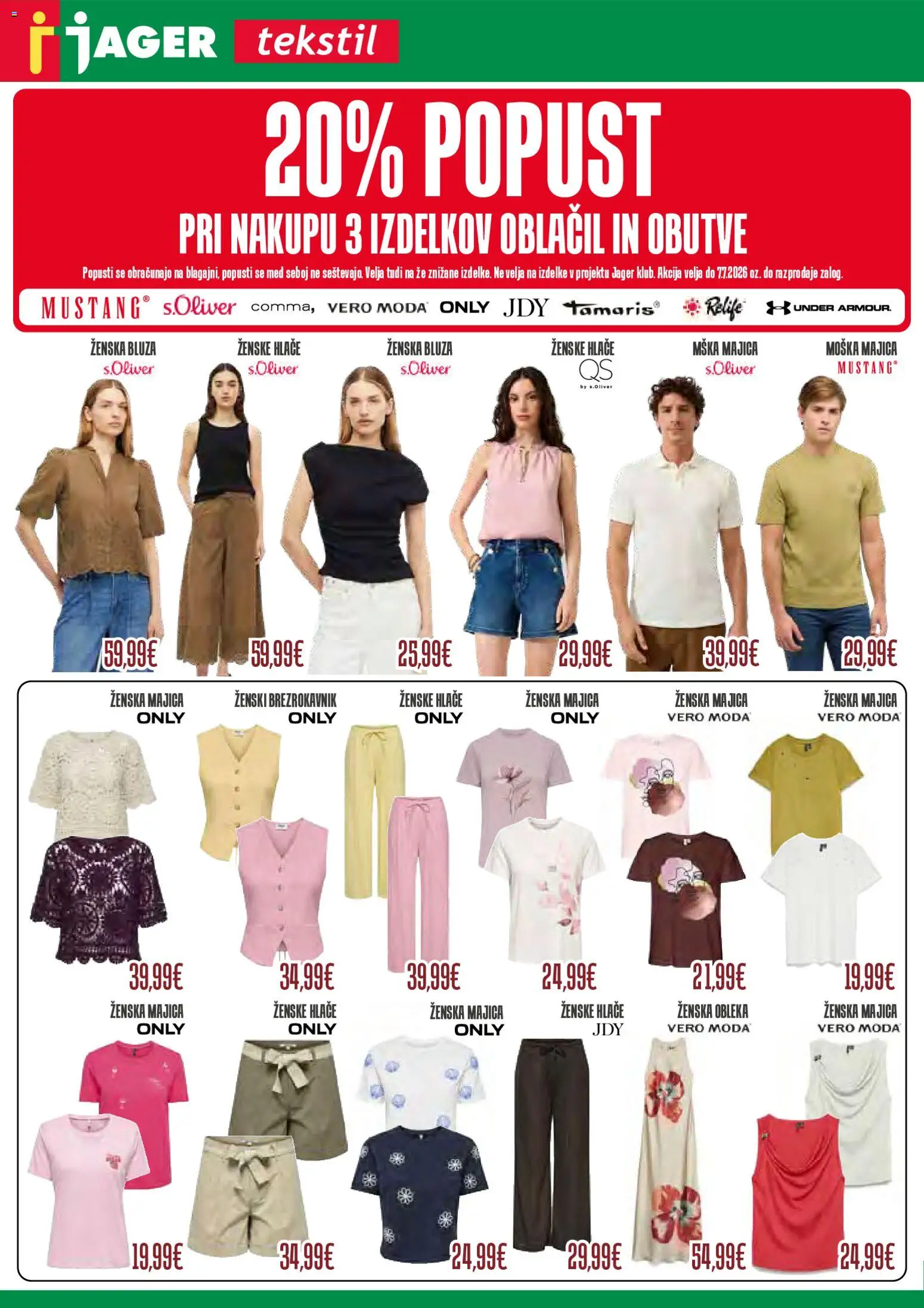 Novi Jager katalog ponudbe – veljaven od 01.07.2026 | Stran: 1 | Izdelki: Majica, Bluza, Hlace, Obleka