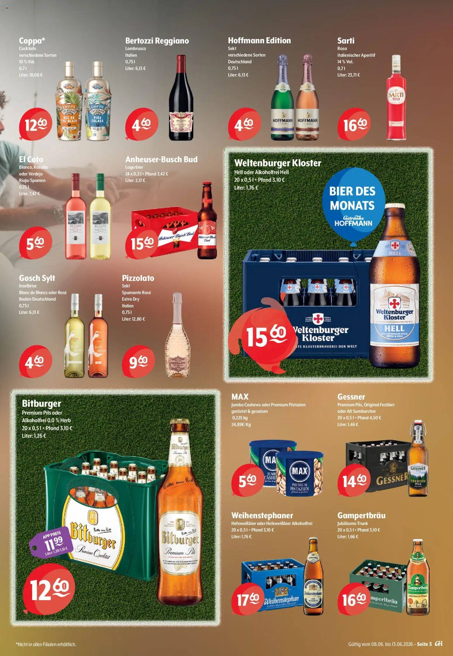 Trink und Spare Prospekt – gültig ab 08.06.2026 | Seite: 3 | Produkte: Bitburger, Bier, Bad, Pils