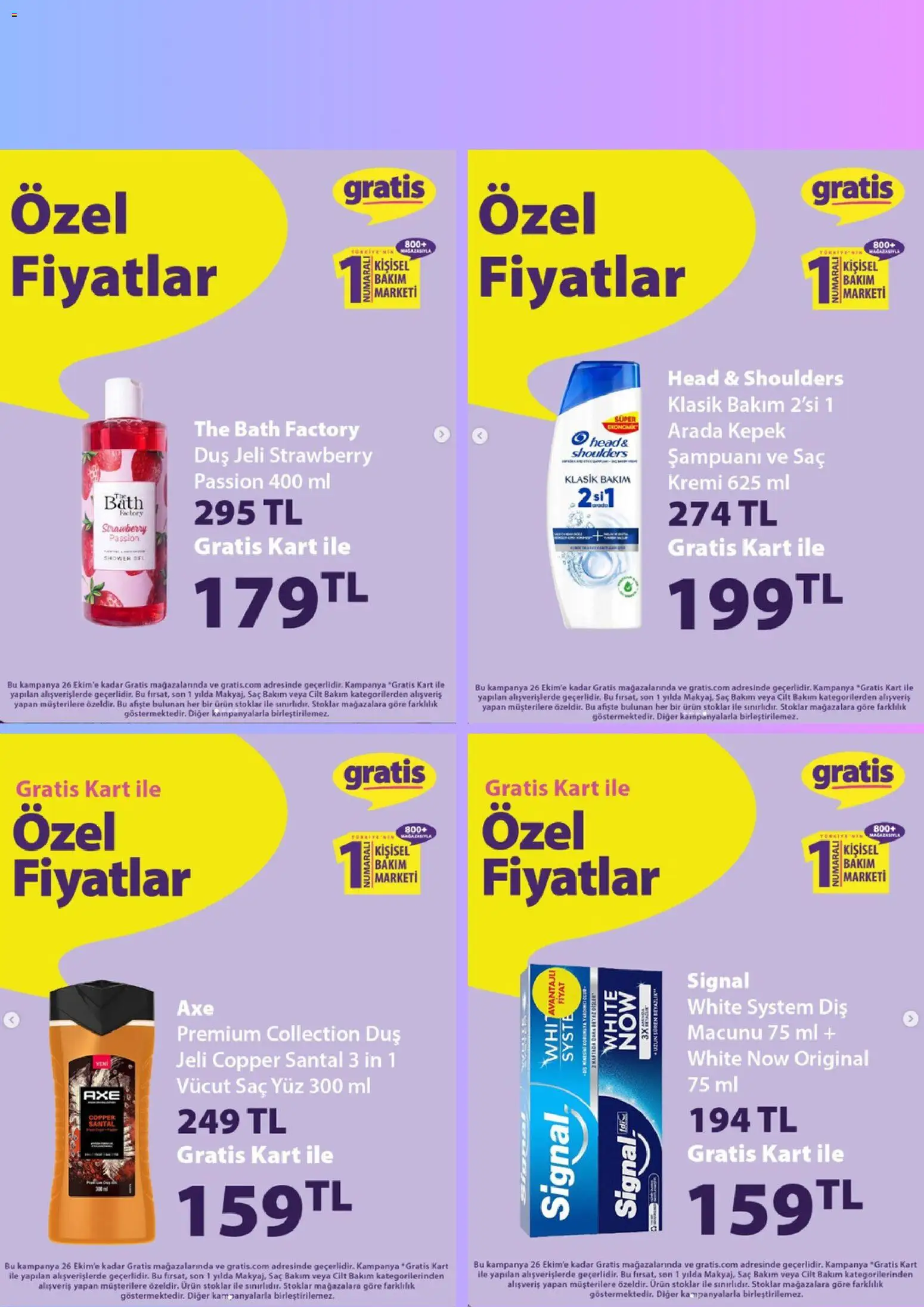 Gratis İndirim - 15 Ekim 2026 tarihinden itibaren geçerlidir | Sayfa: 4 | Ürünler: Duş, Duş jeli