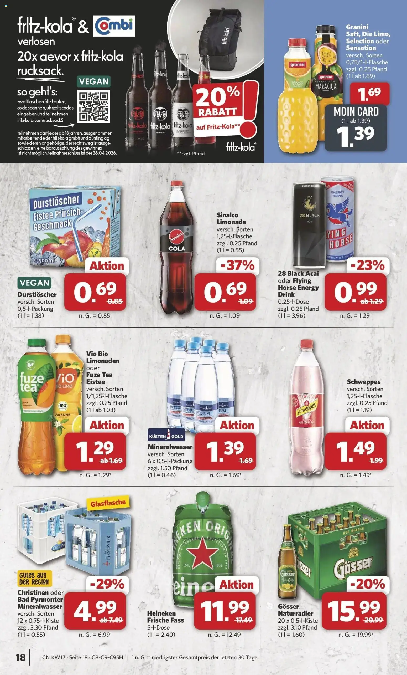 Combi Prospekt Detmold – gültig ab 20.04.2026 | Seite: 20 | Produkte: Energy, Bad, Limonade, Granini