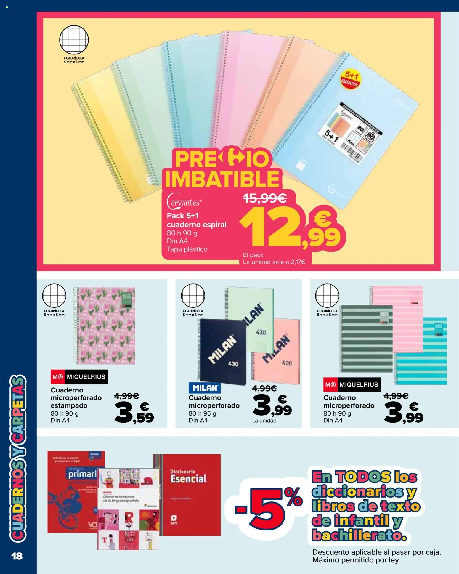 Carrefour Vuelta al cole │ válido desde el 18/08/2026 | Página: 18 | Productos: Libros, Cuadernos