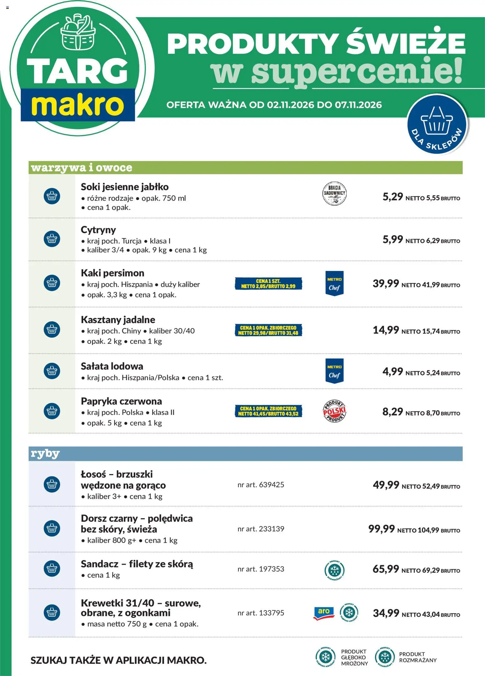 Makro gazetka - Produkty świeże w supercenie od 02.11.2026 | Strona: 6 | Produkty: Krewetki, Salata lodowa, Cytryny, Owoce