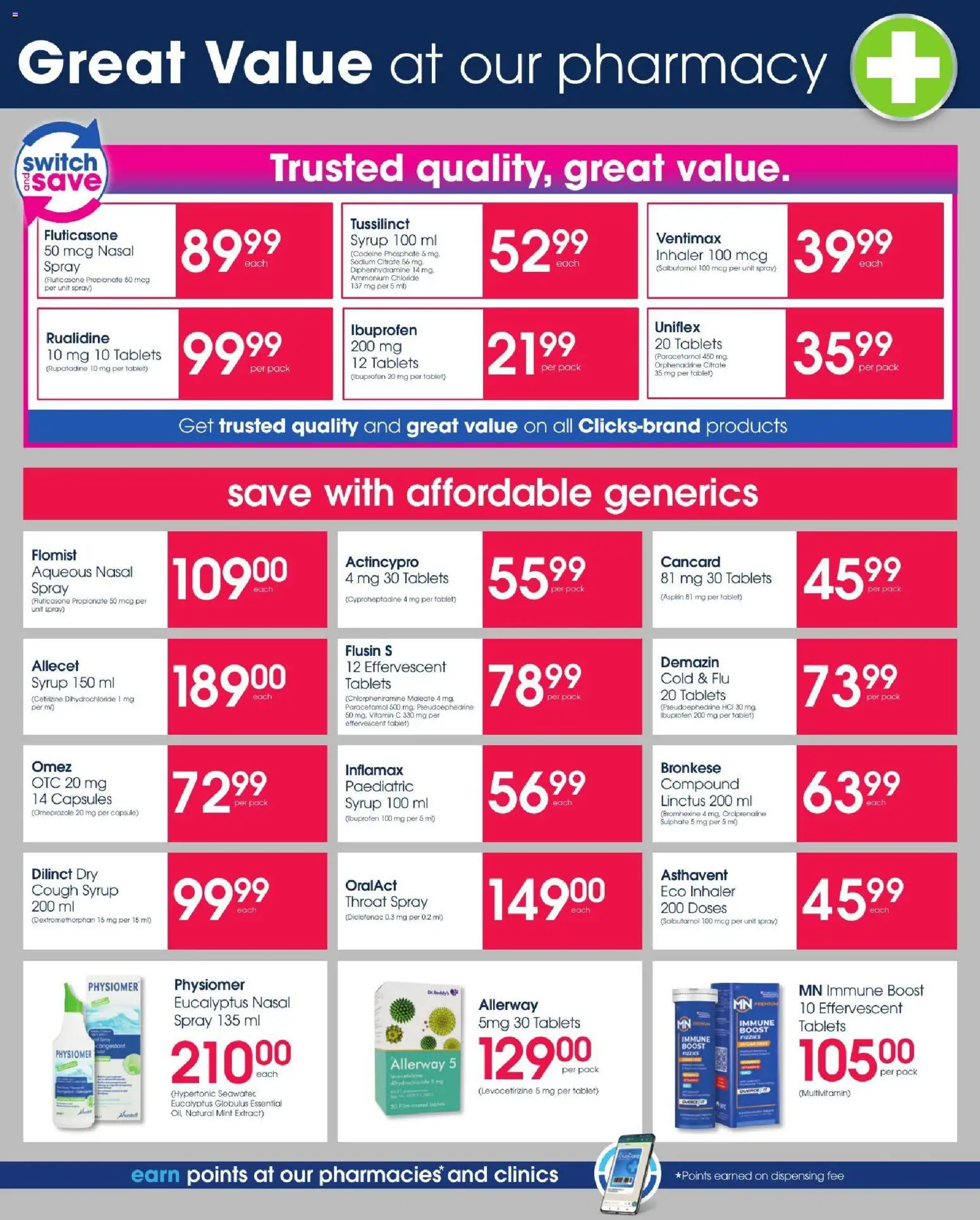New Clicks catalogue – valid from 11/08/2026 | Page: 40 | Products: Tablet, Cough syrup, Switch, Syrup