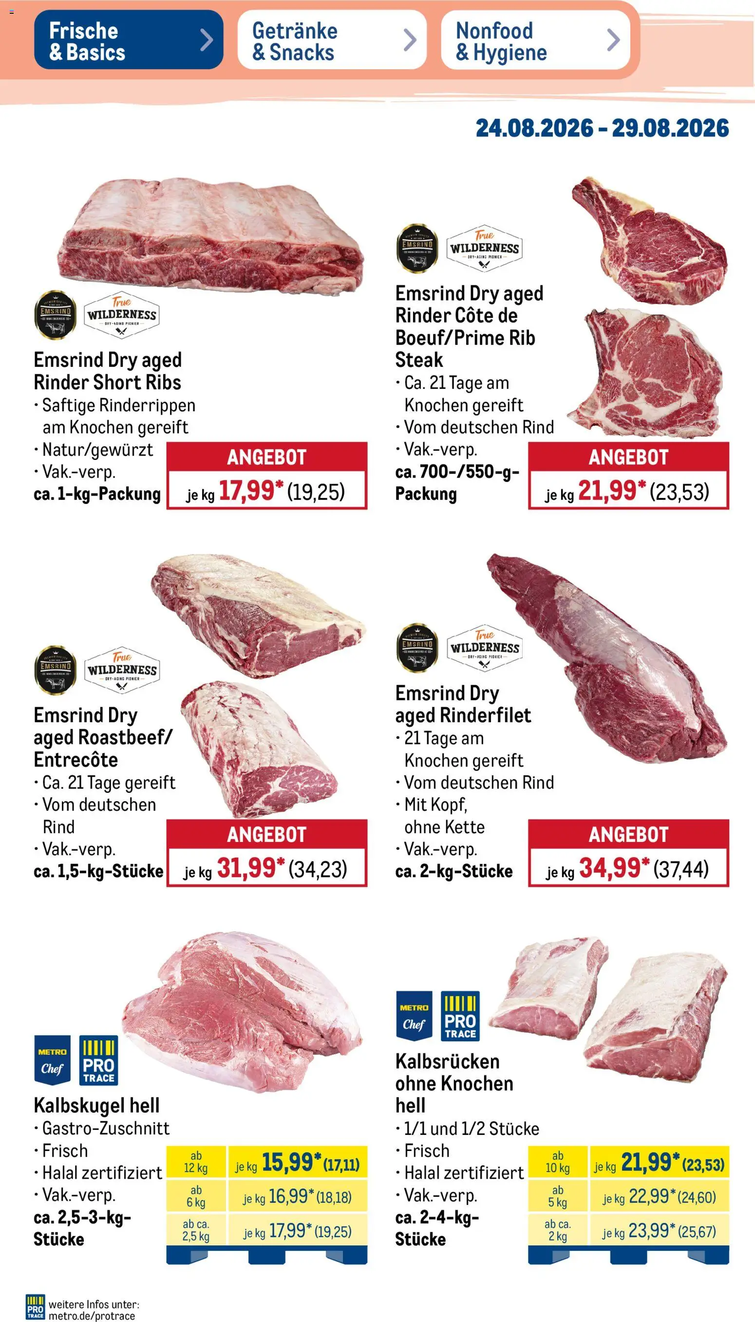 Metro Prospekt – gültig ab 24.08.2026 | Seite: 3 | Produkte: Rinderfilet, Entrecote, Steak