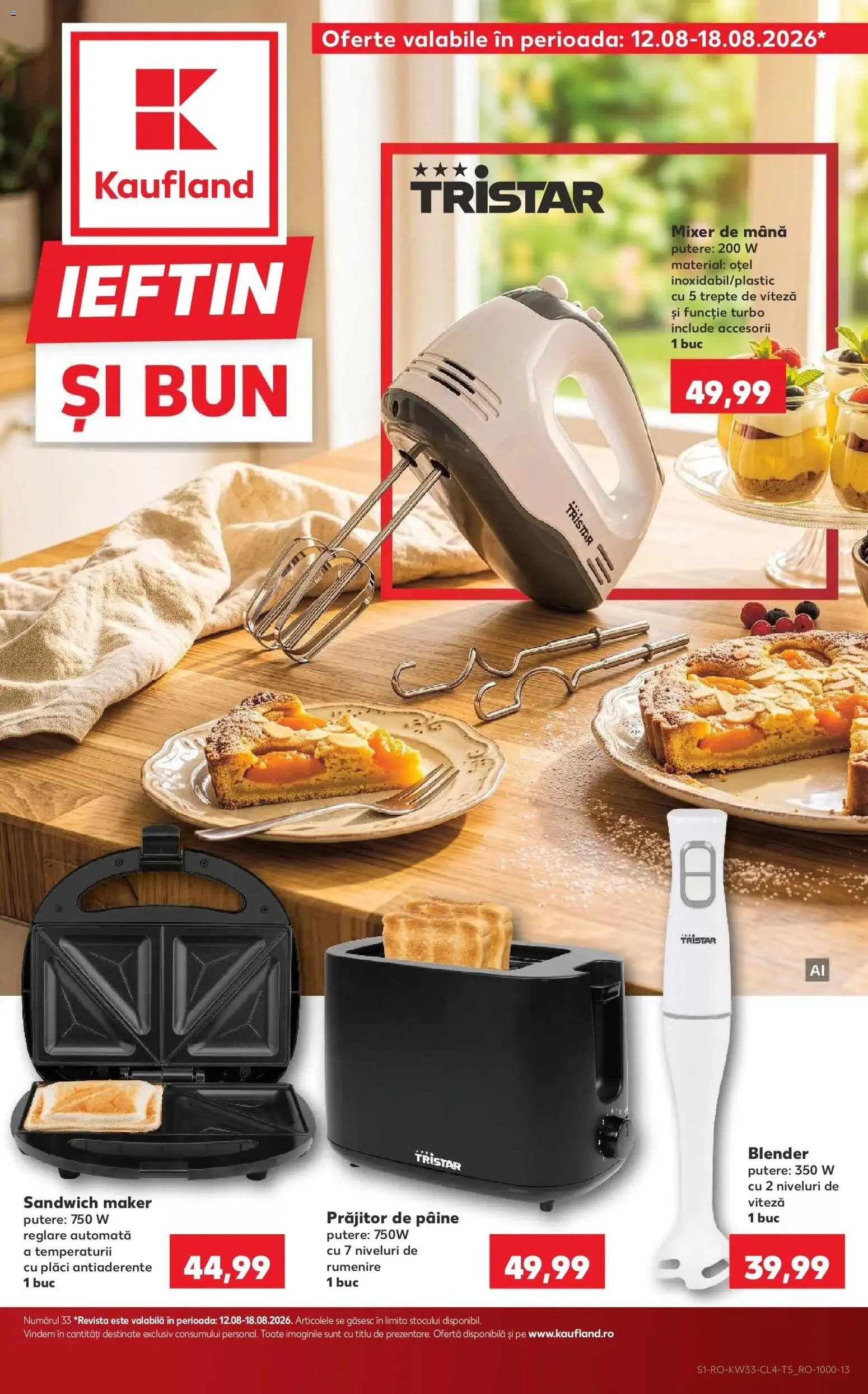 Kaufland Bârlad 12.08.2026 - Revista si Oferta | Pagină: 1 | Produse: Mixer, Sandwich Maker, Pâine, Prăjitor de pâine