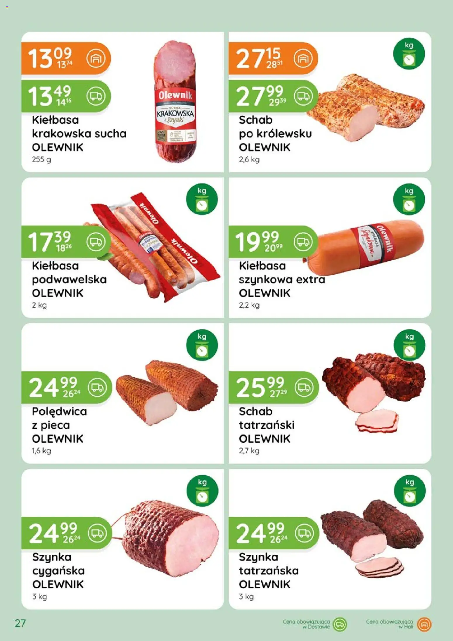 Eurocash gazetka - Katalog Wędlin od 07.05.2026 | Strona: 27 | Produkty: Kiełbasa, Schab, Szynka, Kiełbasa krakowska
