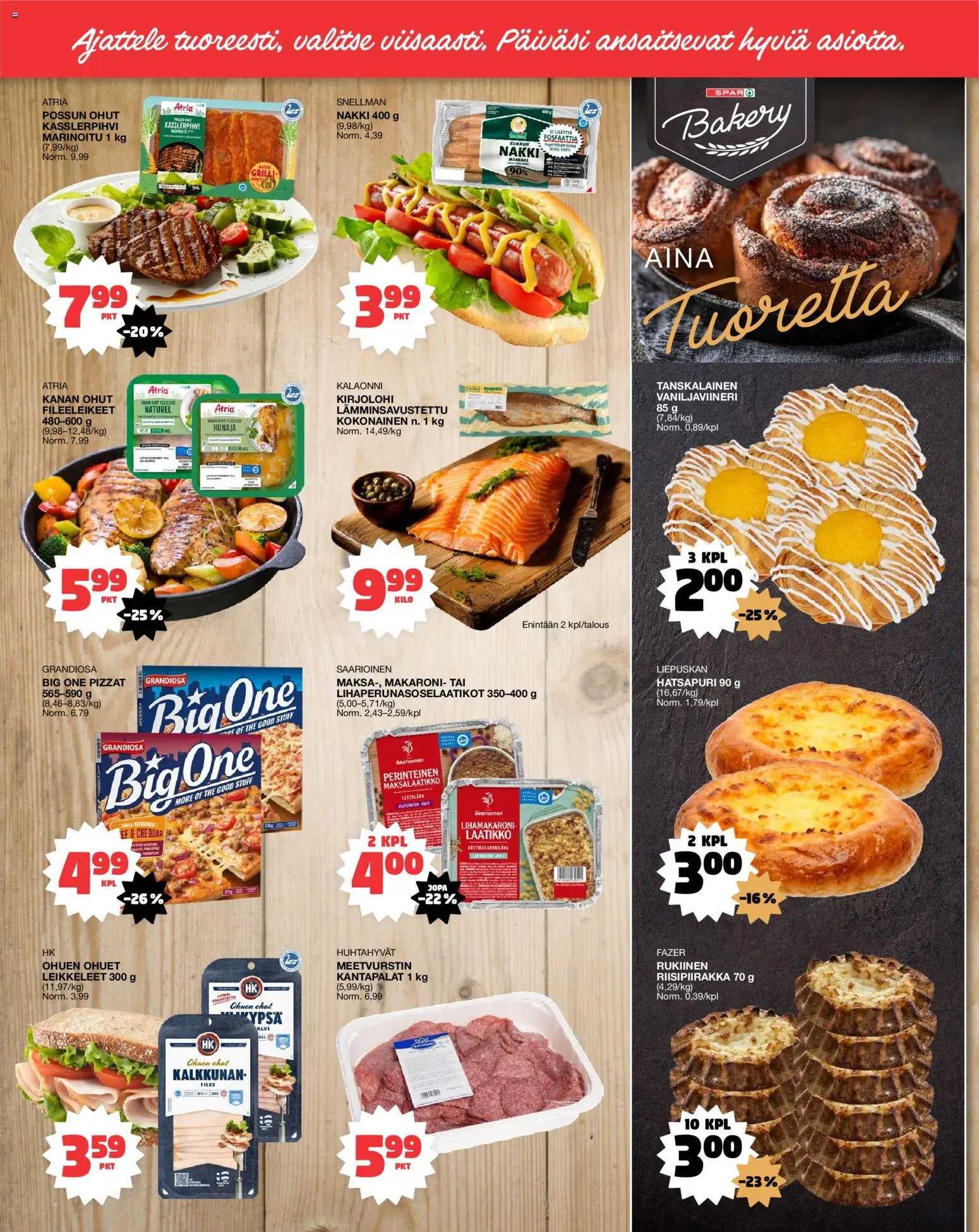 Tokmanni - EUROSPAR – voimassa 30/07/2026 alkaen | Sivu: 2 | Tuotteet: Kirjolohi, Kokonainen, Laatikko, Cheddar