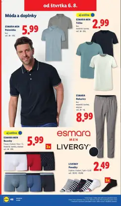 Lidl leták platný od 03.08.2026 | Strana: 89 | Produkty: Tričko, Nohavice, Ponožky, Boxerky