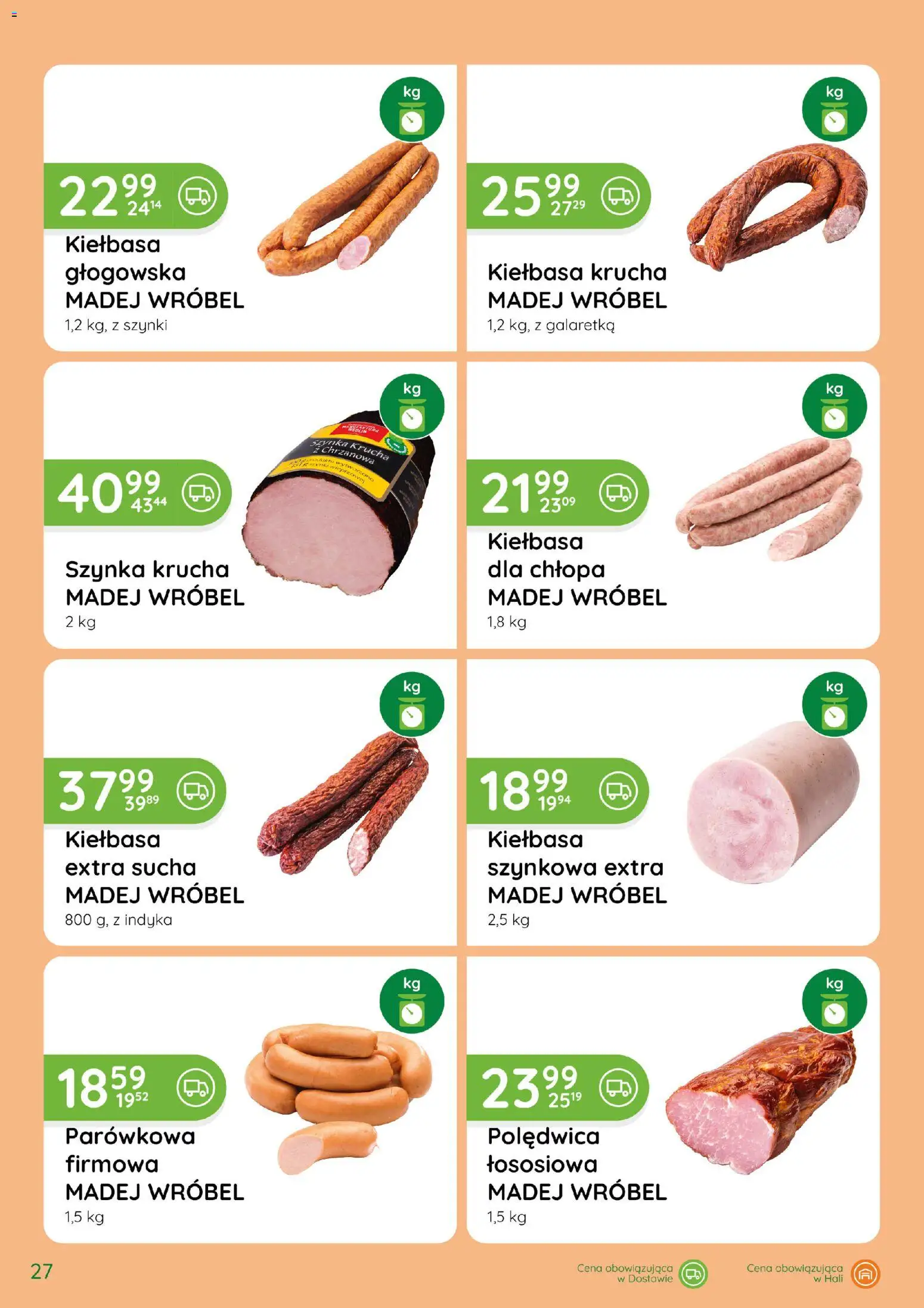 Eurocash gazetka - Katalog Wędlin od 01.10.2026 | Strona: 27 | Produkty: Kiełbasa, Galaretka, Szynka