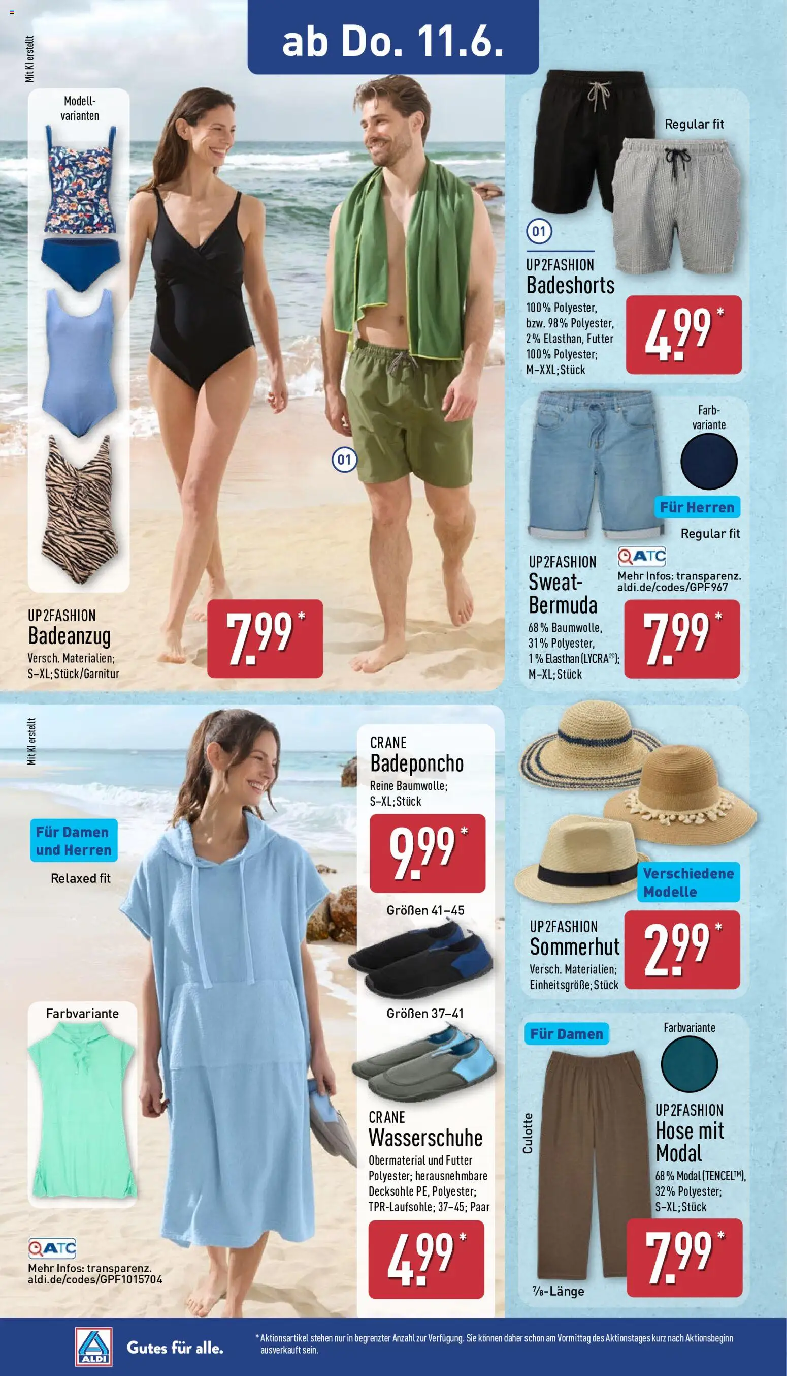 Aldi Ausblick – gültig ab 08.06.2026 | Seite: 10 | Produkte: Bermuda, Badeshorts, Hose, Badeanzug