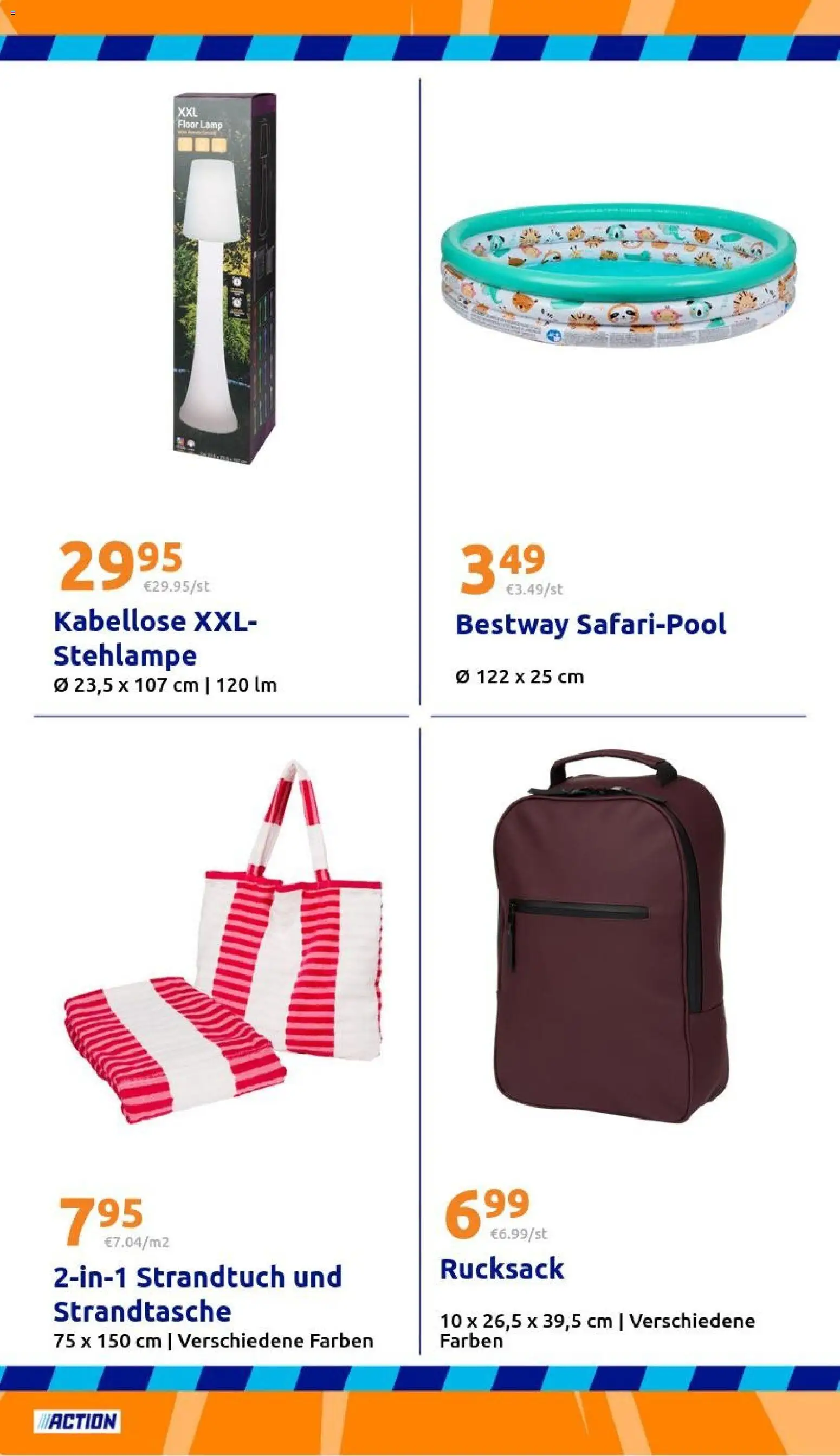 Action Prospekt – gültig ab 27.05.2026 | Seite: 22 | Produkte: Strandtuch, Rucksack