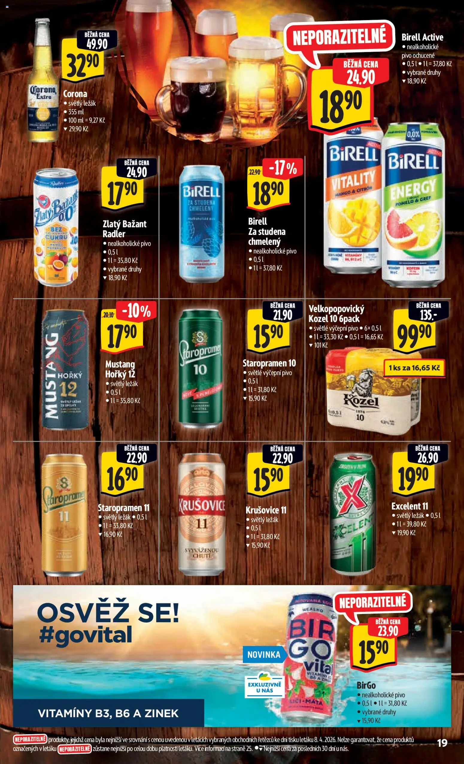 Albert leták - Hypermarket od 15.04.2026 | Strana: 27 | Produkty: Zlatý Bažant, Velkopopovický Kozel, Nealkoholické pivo, Krušovice