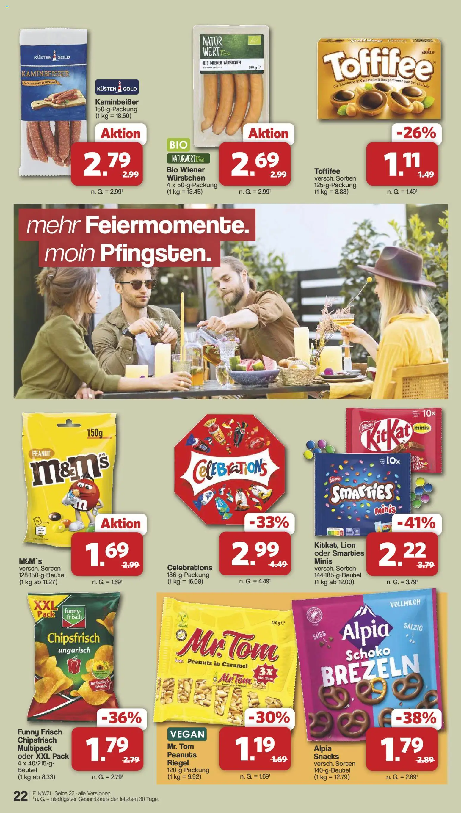 Famila Nordwest Prospekt 	 – gültig ab 18.05.2026 | Seite: 22 | Produkte: Wiener wurstchen, Schokolade, Funny frisch, M&M's