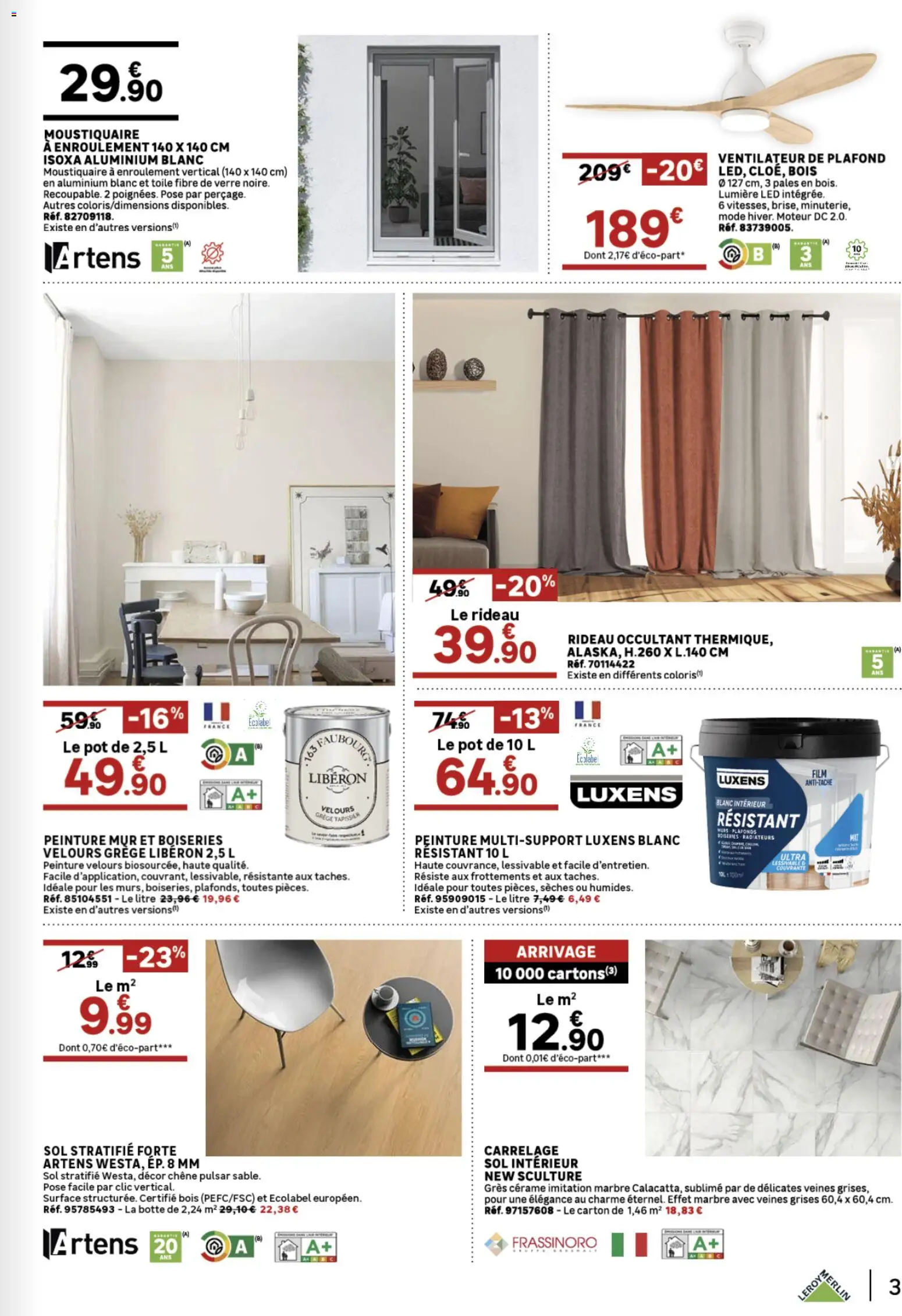 {H1} | Page: 3 | Produits: Ventilateur, Moustiquaire, Rideau