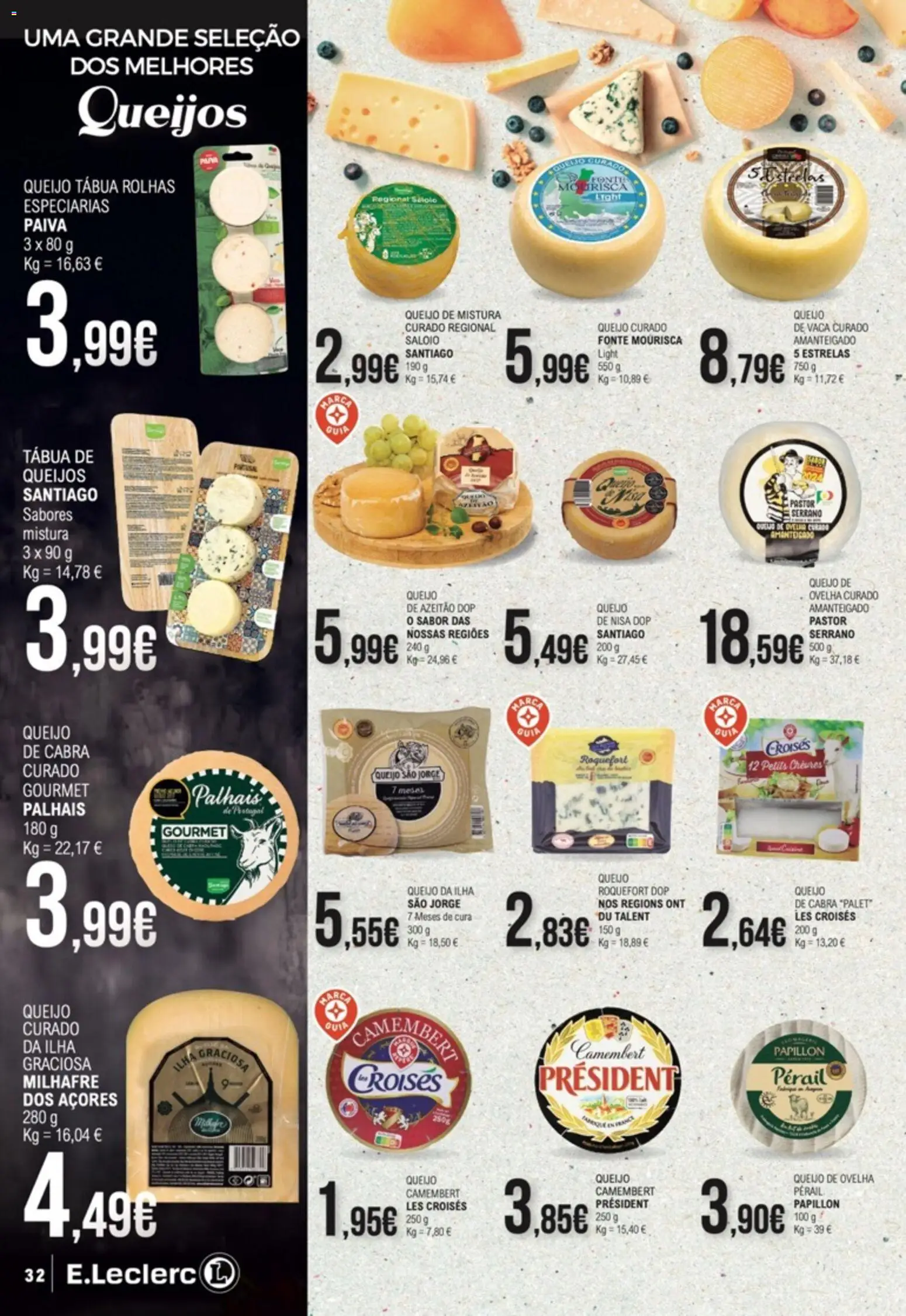 E.Leclerc folheto Feira dos Vinhos │ válido de 01/10/2026 | Página: 32 | Produtos: Tábua, Especiarias, Queijo de ovelha, Queijo