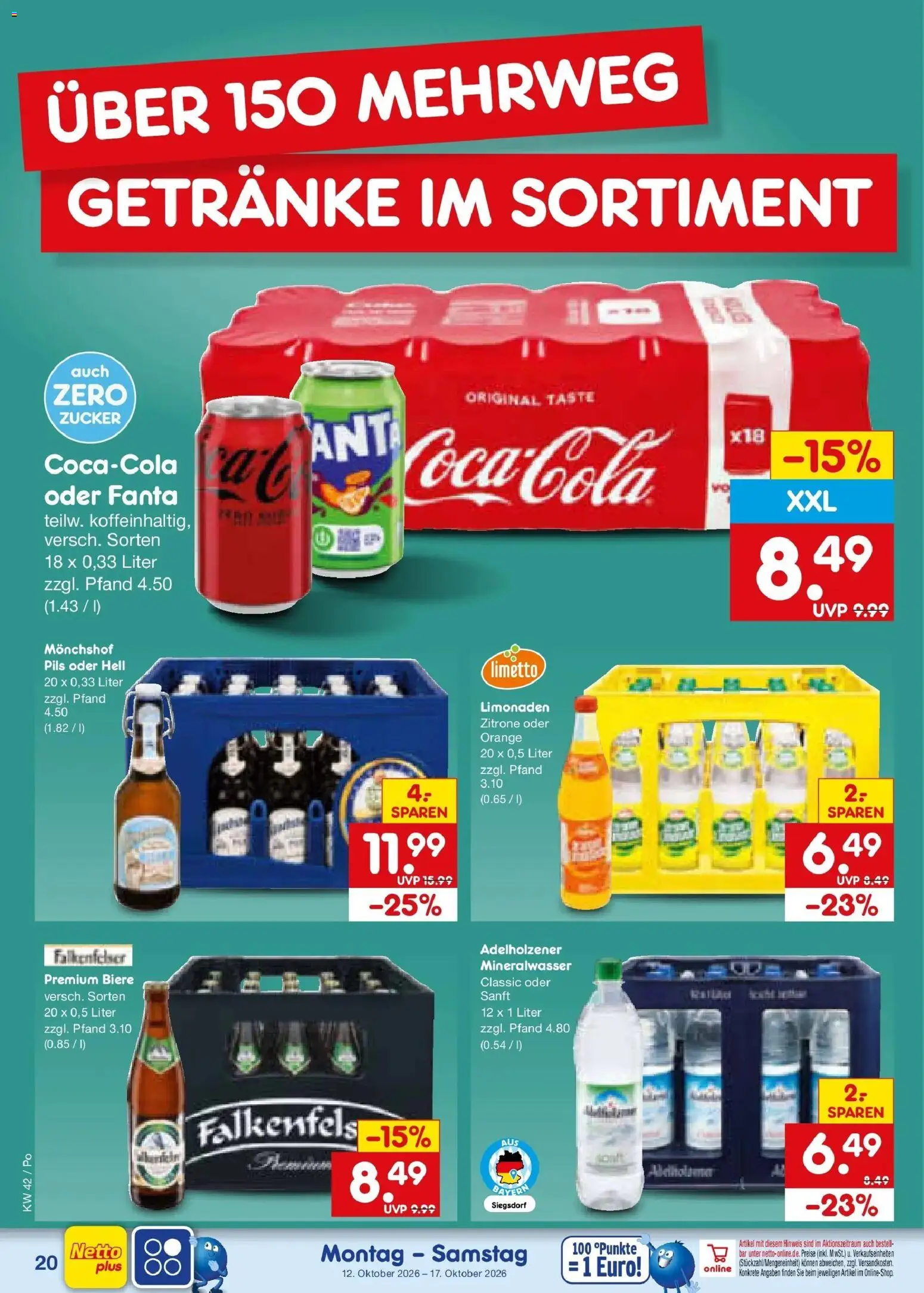 Netto Marken-Discount Prospekt Selb (ab 12.10.2026) » Angebote | Seite: 24 | Produkte: Fanta, Pils, Mineralwasser, Zitrone
