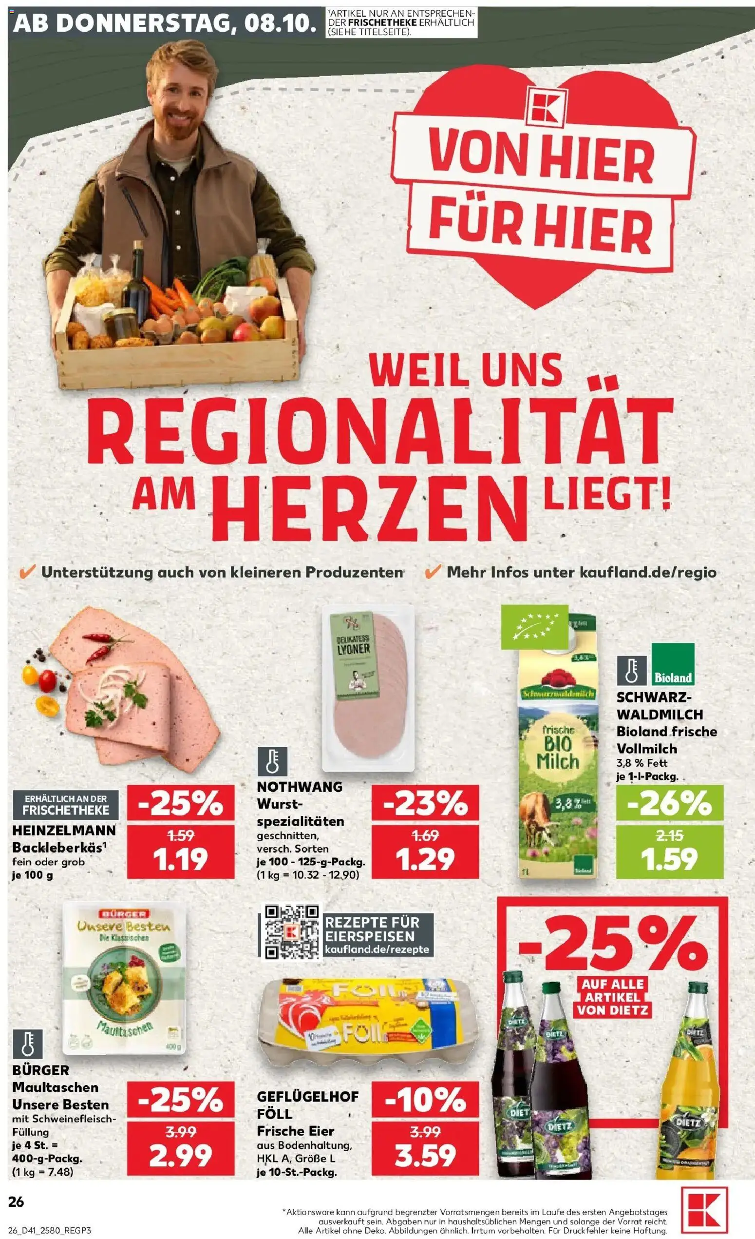 Prospekt Kaufland ab 05.10.2026 » Angebote Online zum Blättern | Seite: 36 | Produkte: Milch, Eier, Schweinefleisch, Maultaschen
