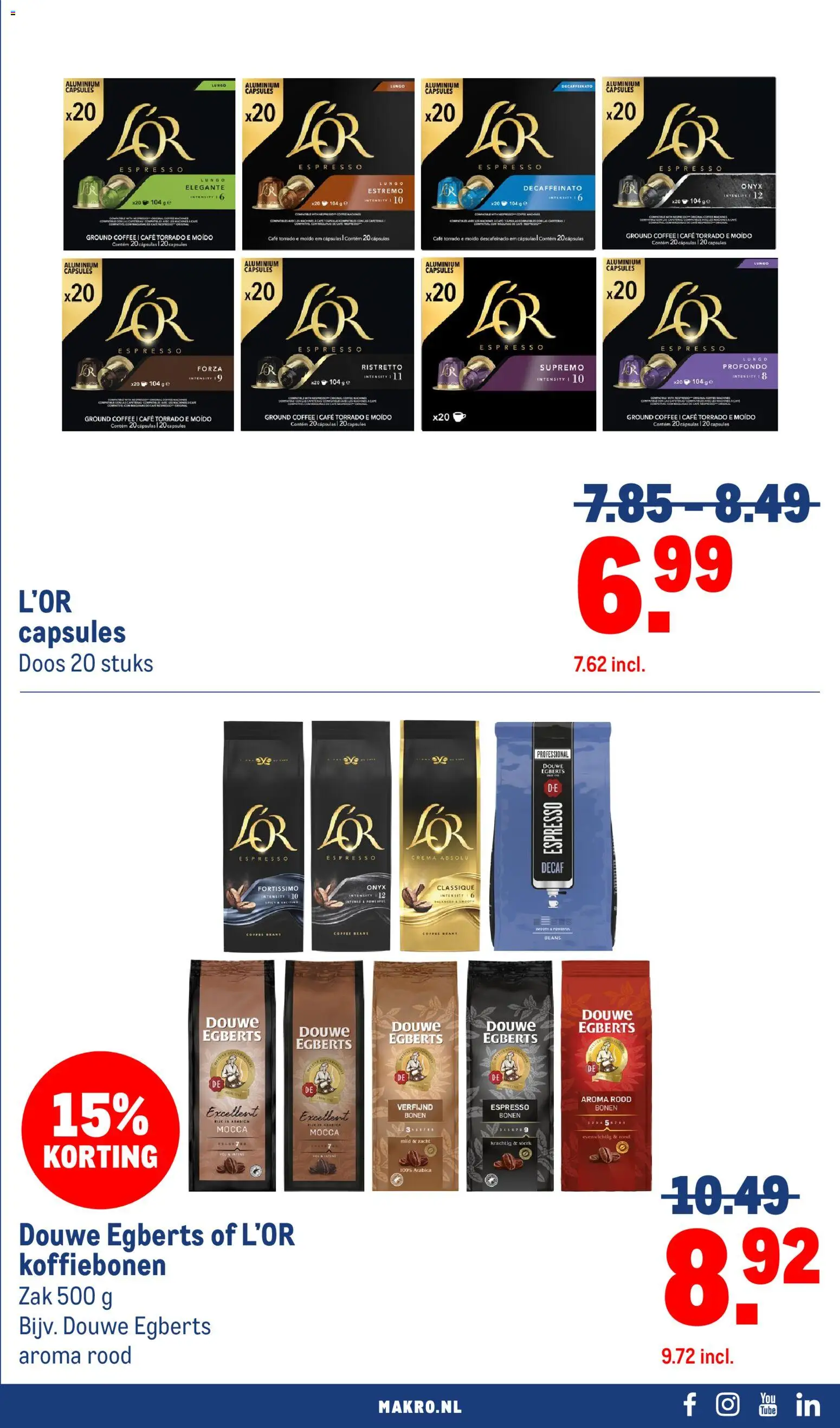 {H1} | Pagina: 93 | Producten: Koffiebonen, Capsules, Zak, Bonen