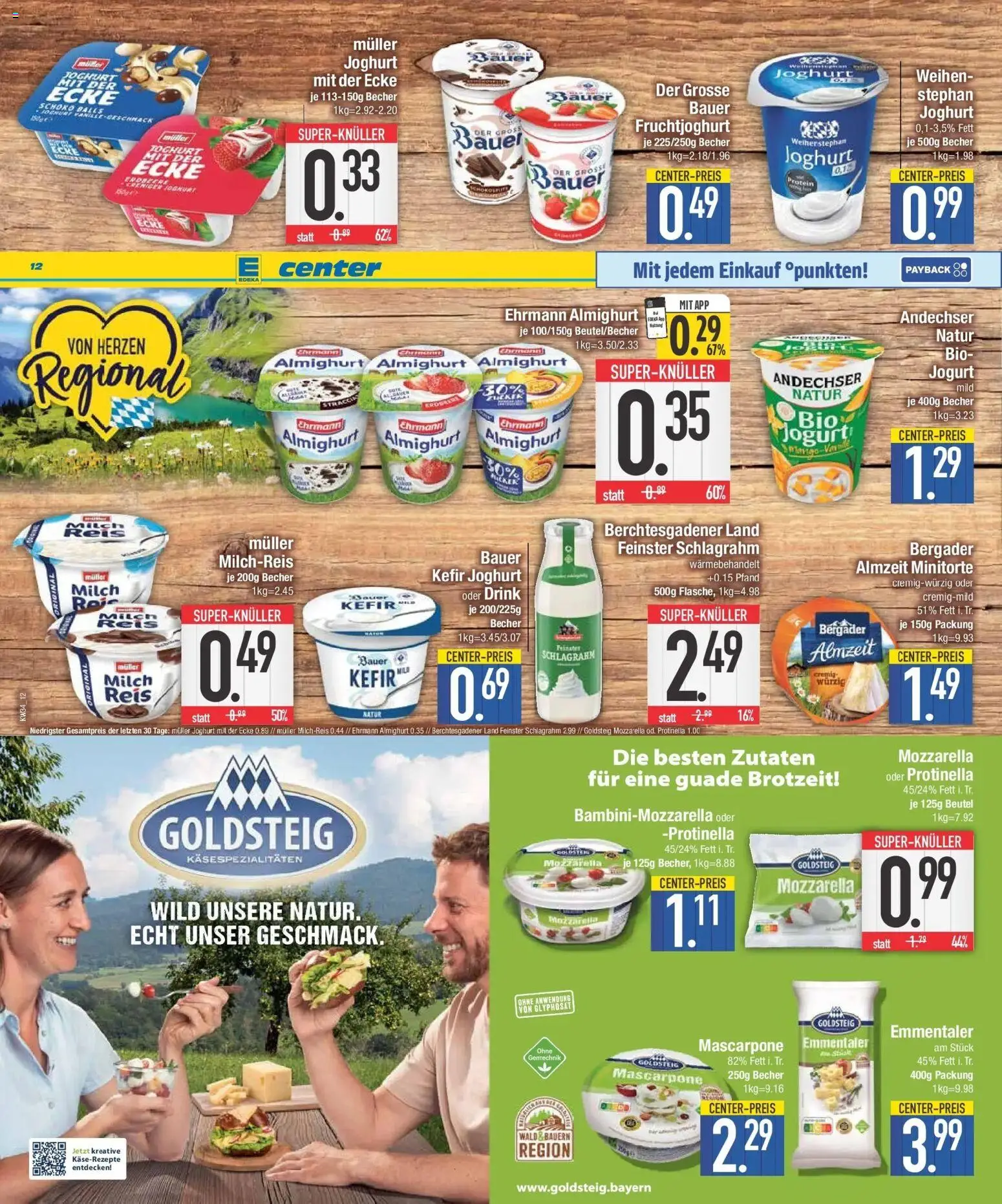E center Prospekt Gaimersheim (ab 17.08.2026) zum Blättern | Seite: 12 | Produkte: Kefir, Milch, Joghurt, Mozzarella