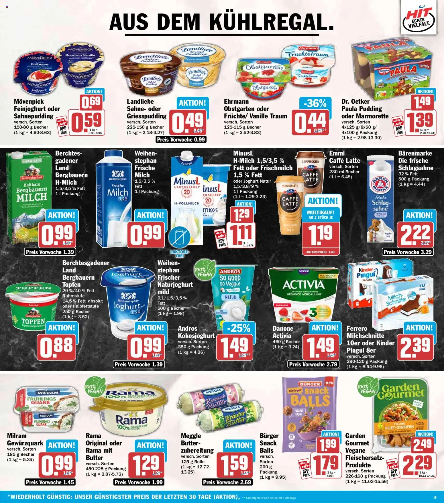 HIT Prospekt – gültig ab 31.08.2026 | Seite: 9 | Produkte: Quark, Burger, Wein, Sahne