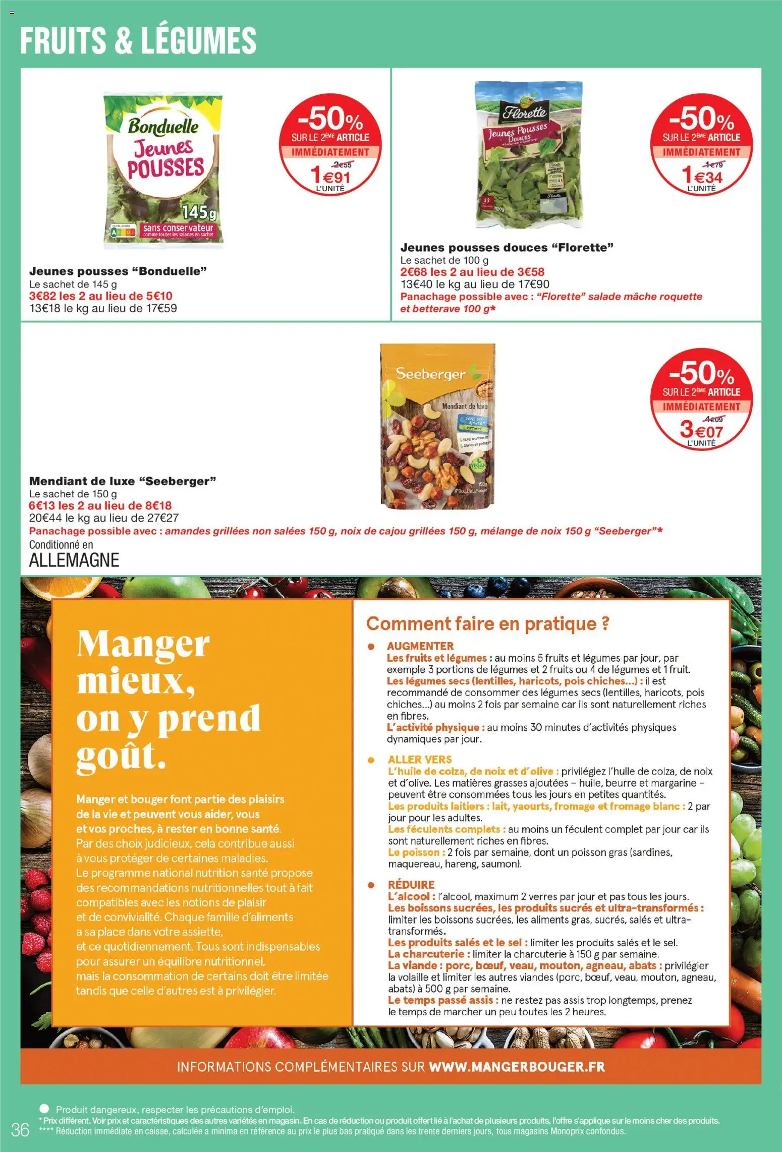 {H1} | Page: 36 | Produits: Salade, Roquette, Fromage, Viande